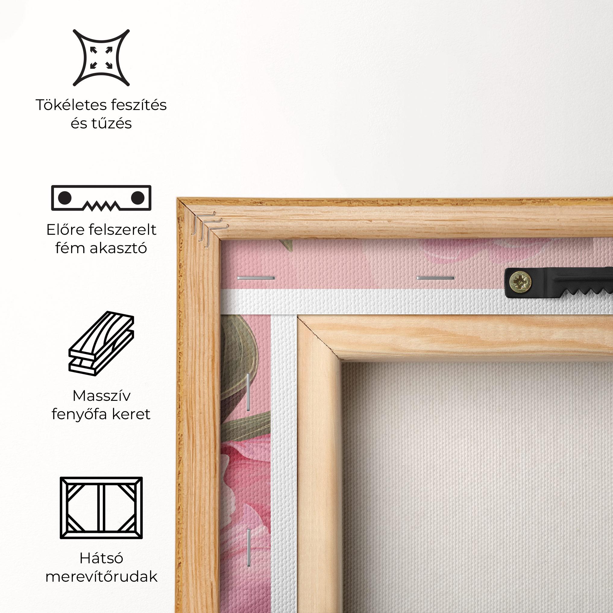 Vászonkép Peony On Pink mockup 5