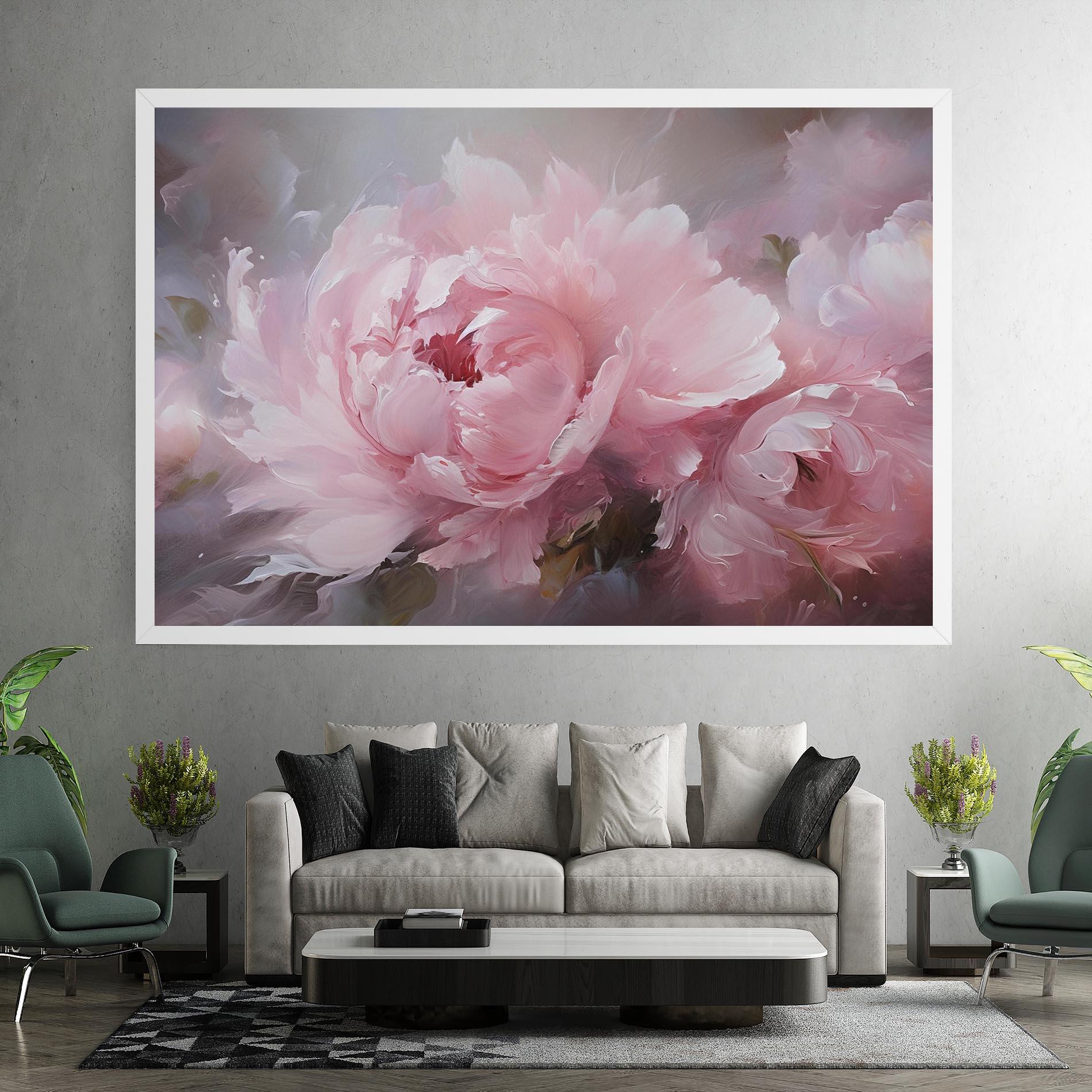 Vászonkép Dreamy Painting Peony mockup 7