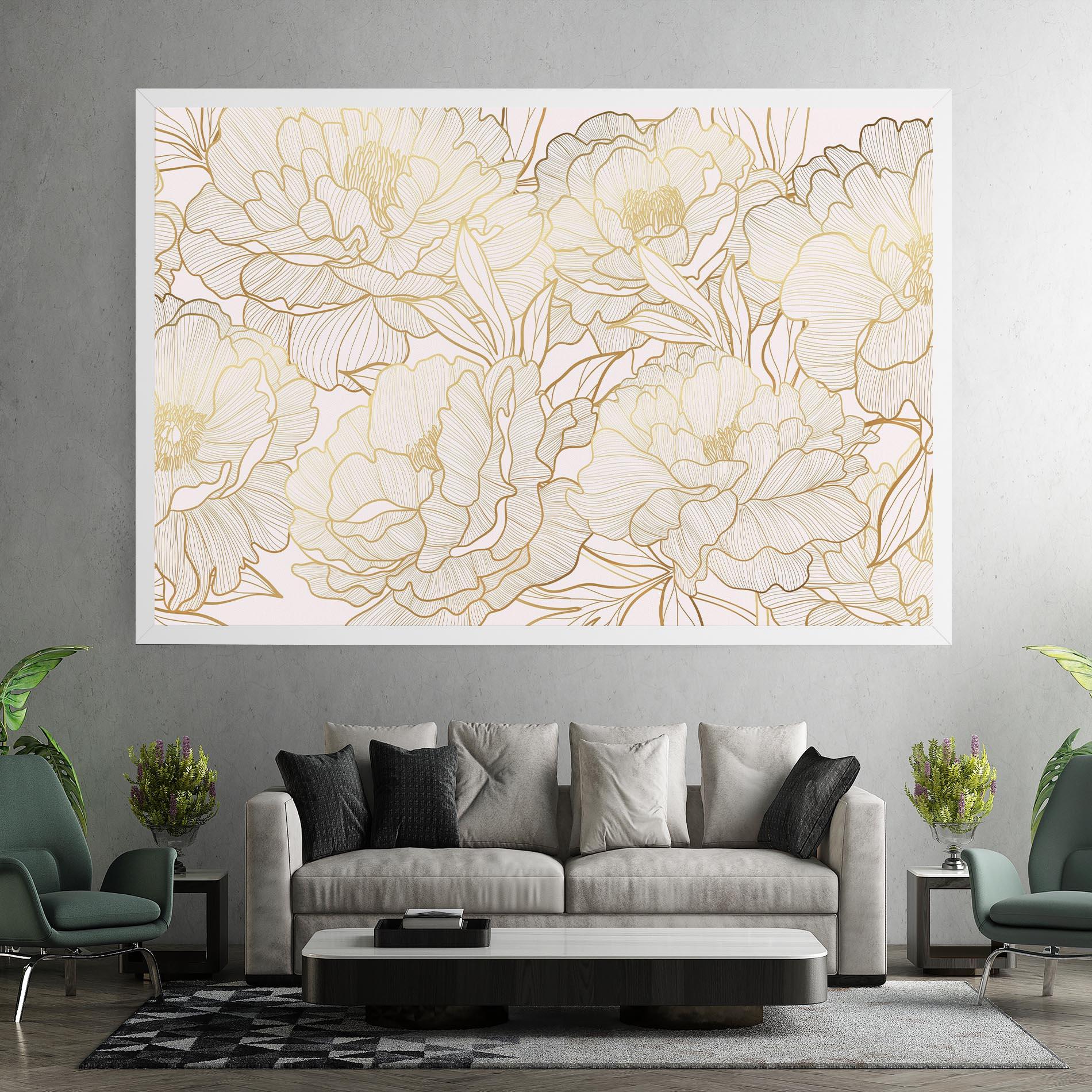 Vászonkép Golden Peony mockup 7