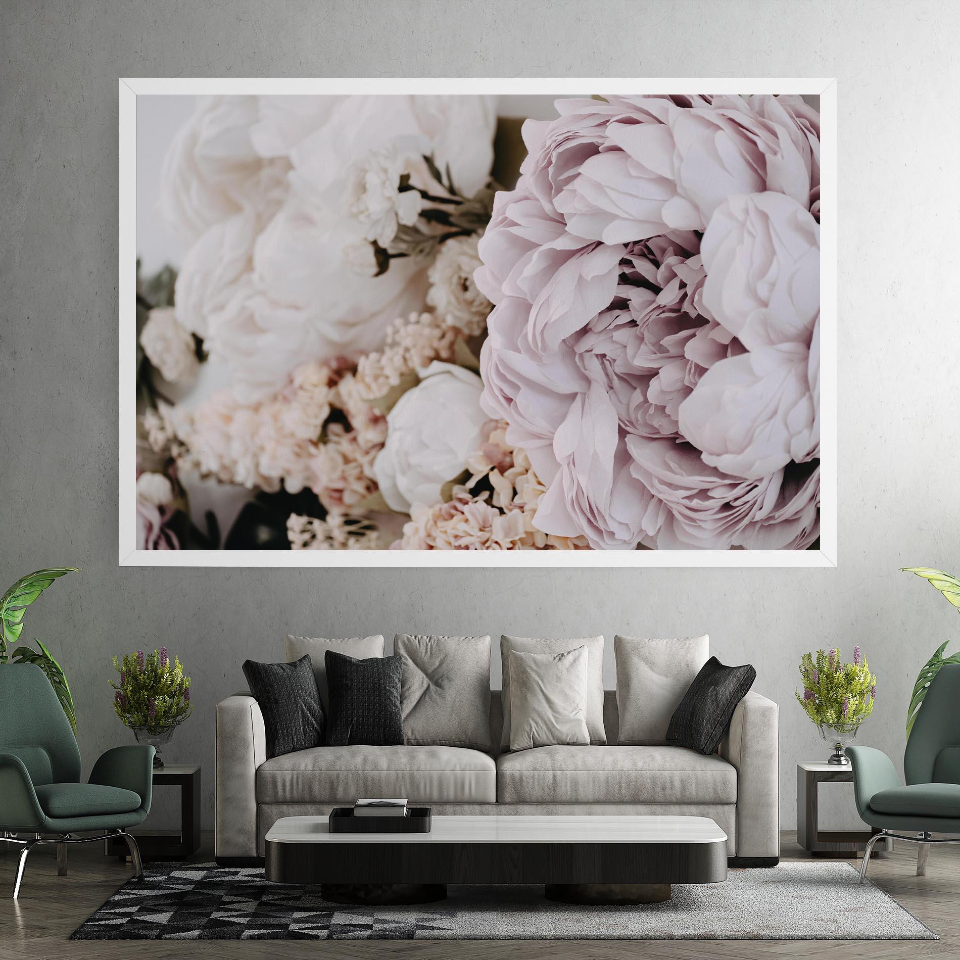 Vászonkép Grey Peony Bouquet mockup 7