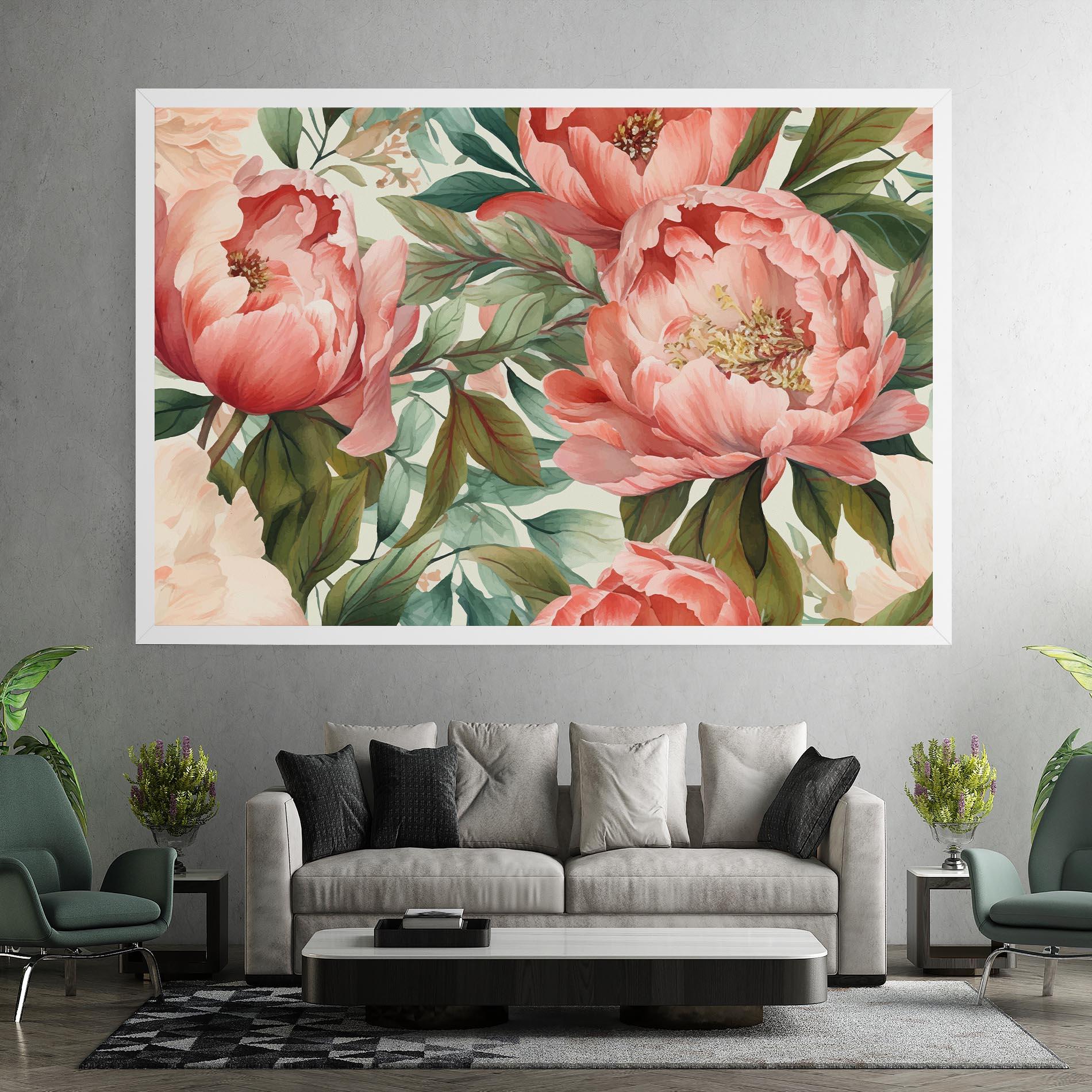 Vászonkép Light Red Peony mockup 7