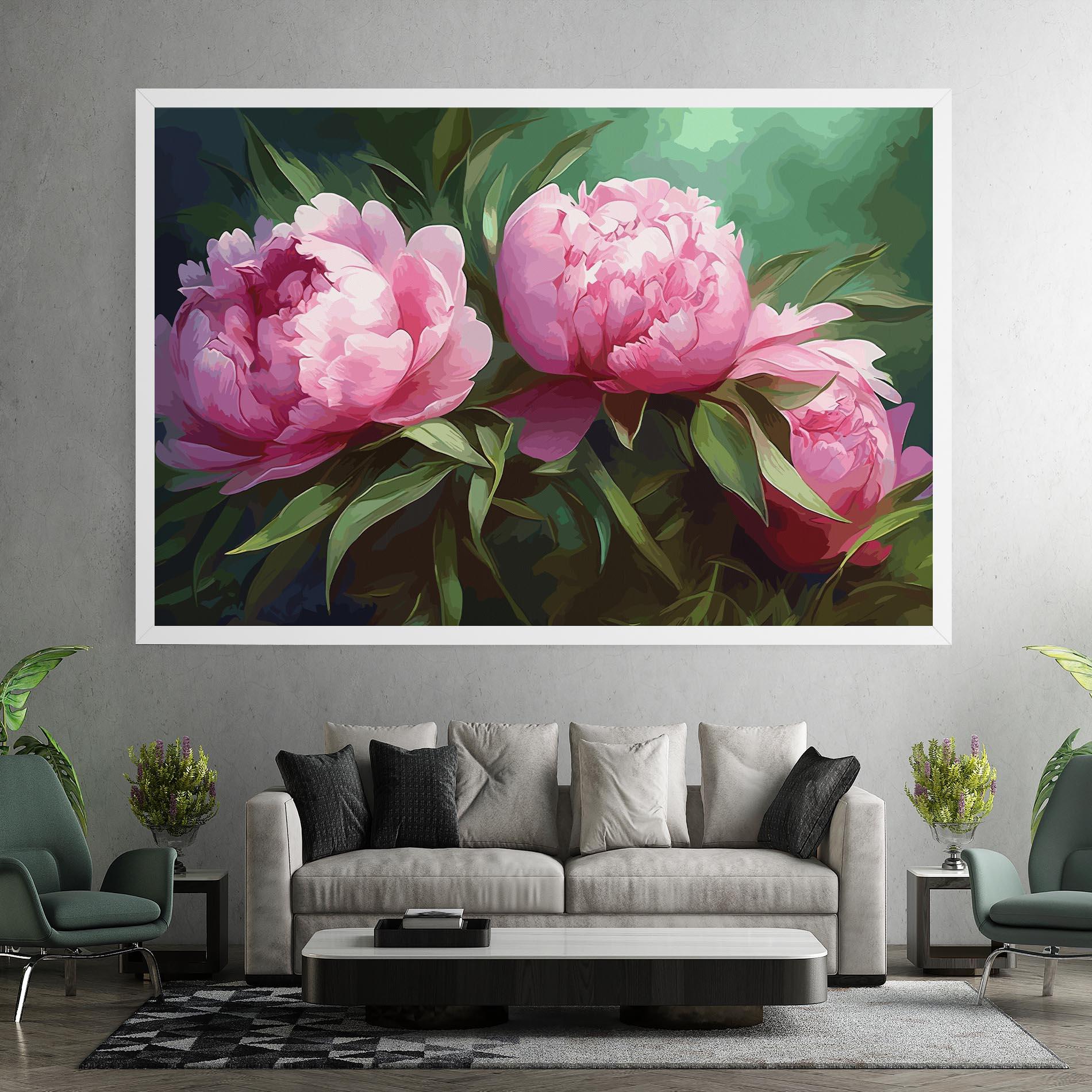 Vászonkép Peonies Art mockup 7