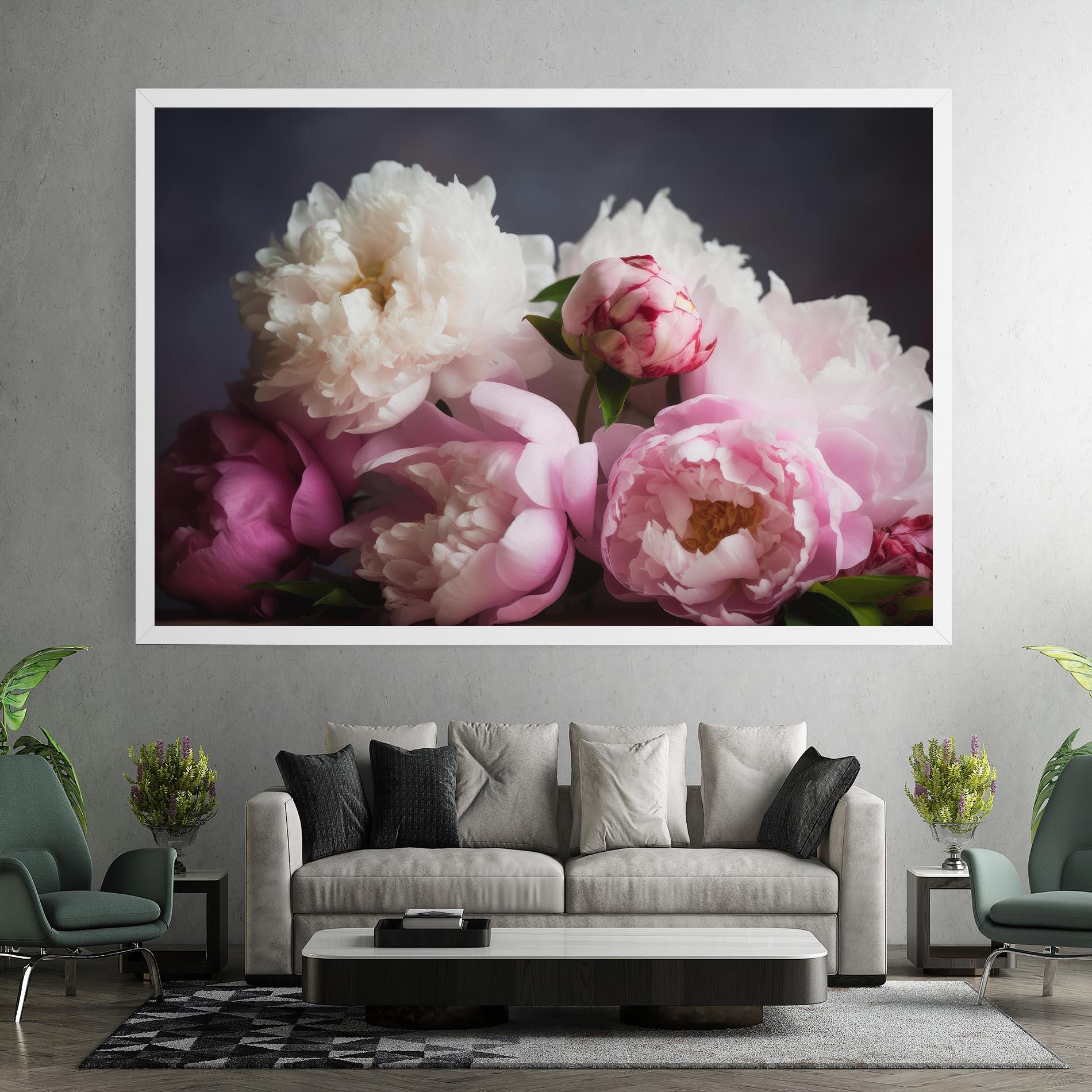 Vászonkép Peonies With Grey mockup 7