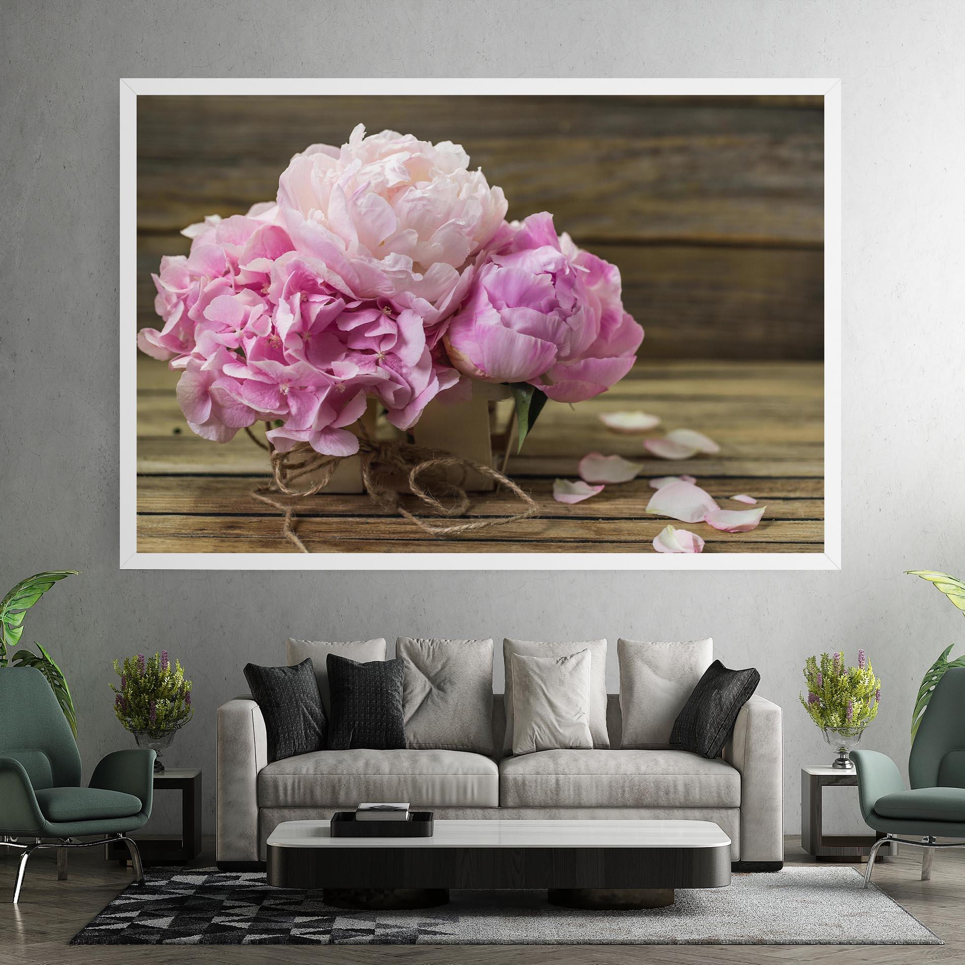 Vászonkép Peony On Table mockup 7