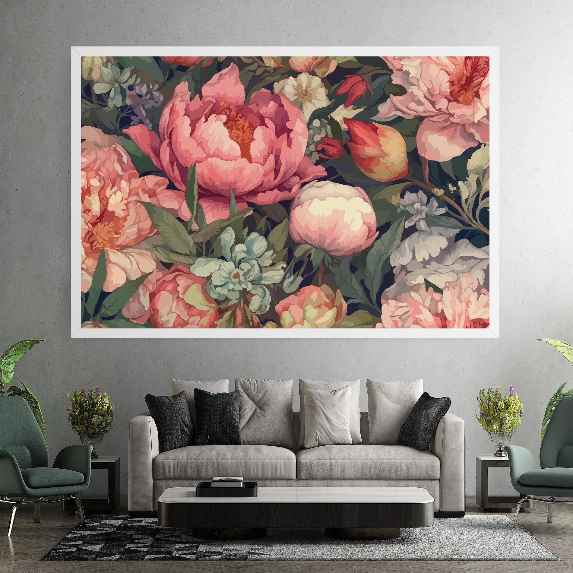 Vászonkép Pretty Artistic Peony mockup 7