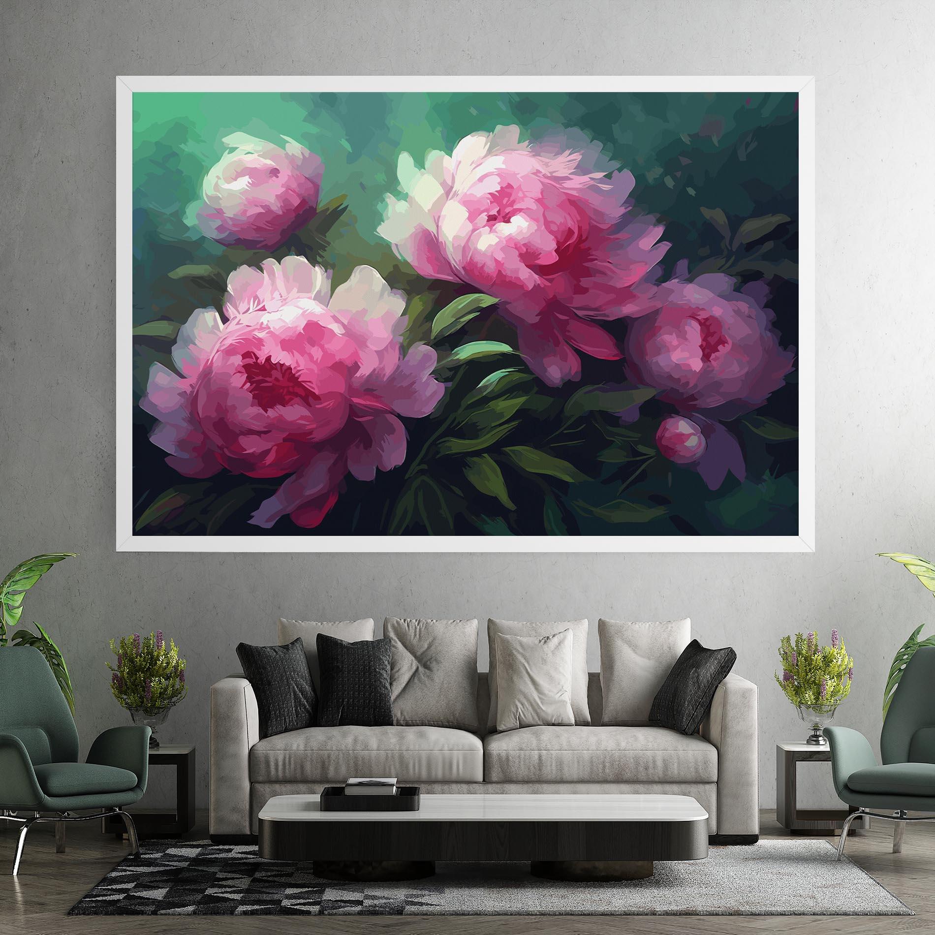 Vászonkép Pretty Peony Paint mockup 7