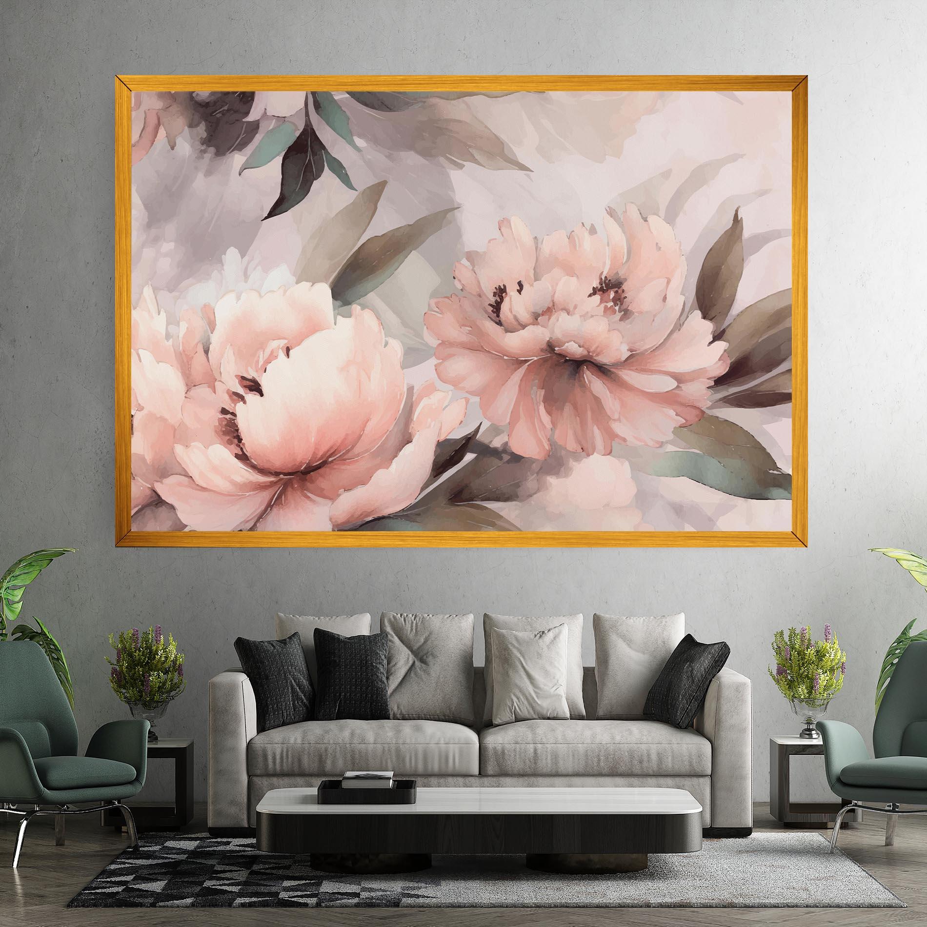 Vászonkép Dreamy Peony Art mockup 7