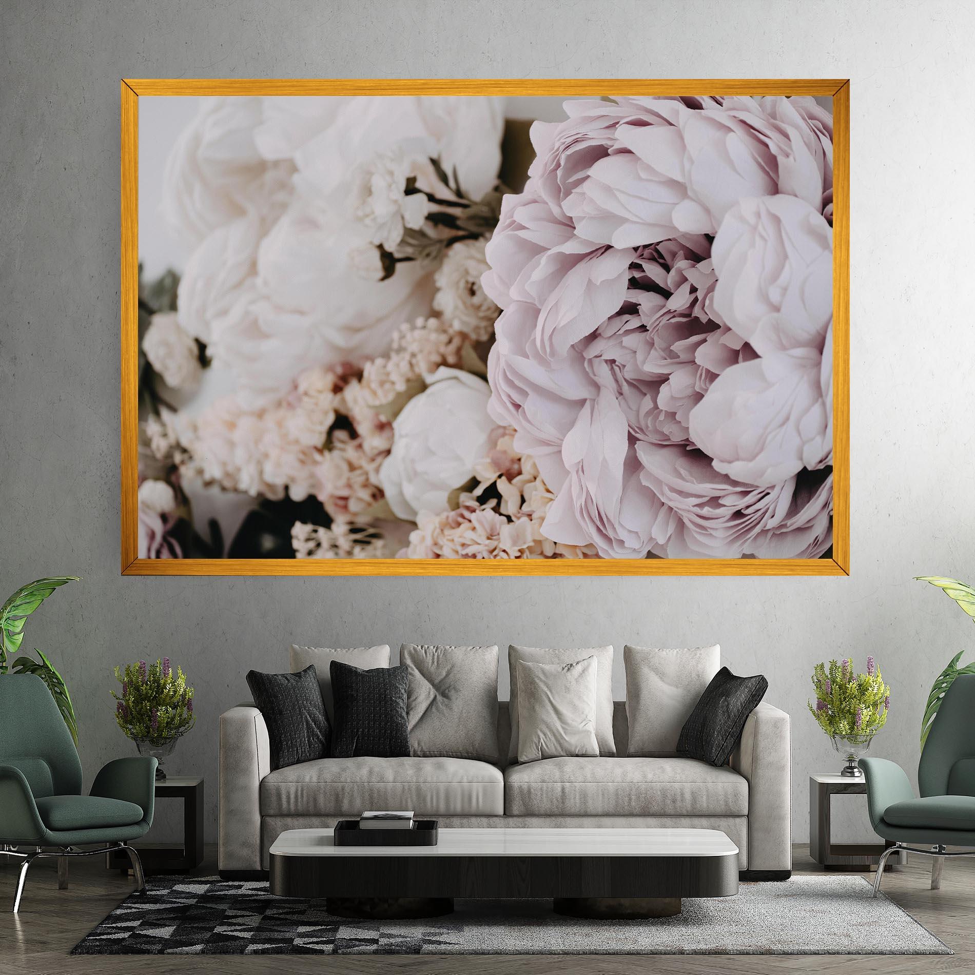Vászonkép Grey Peony Bouquet mockup 7