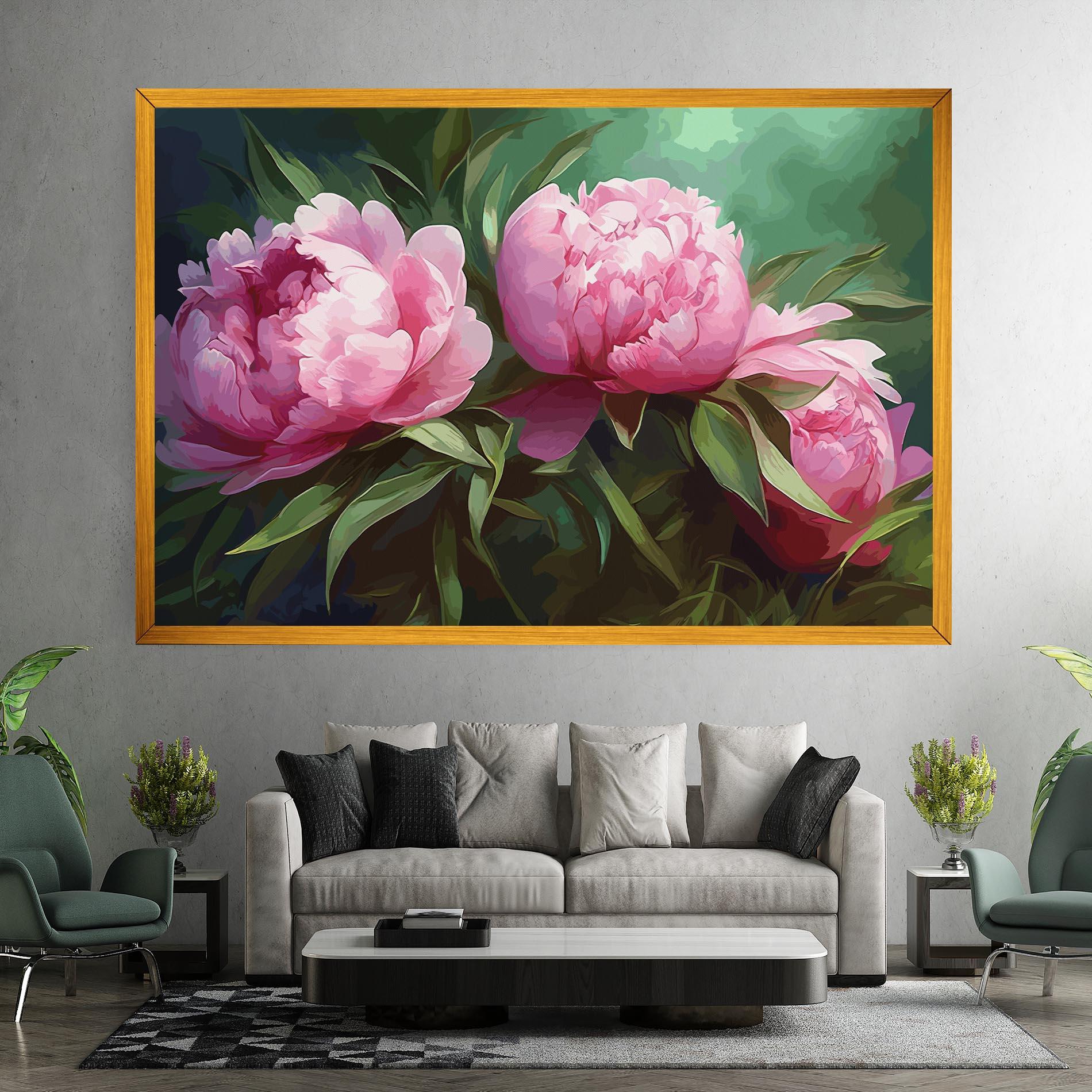 Vászonkép Peonies Art mockup 7