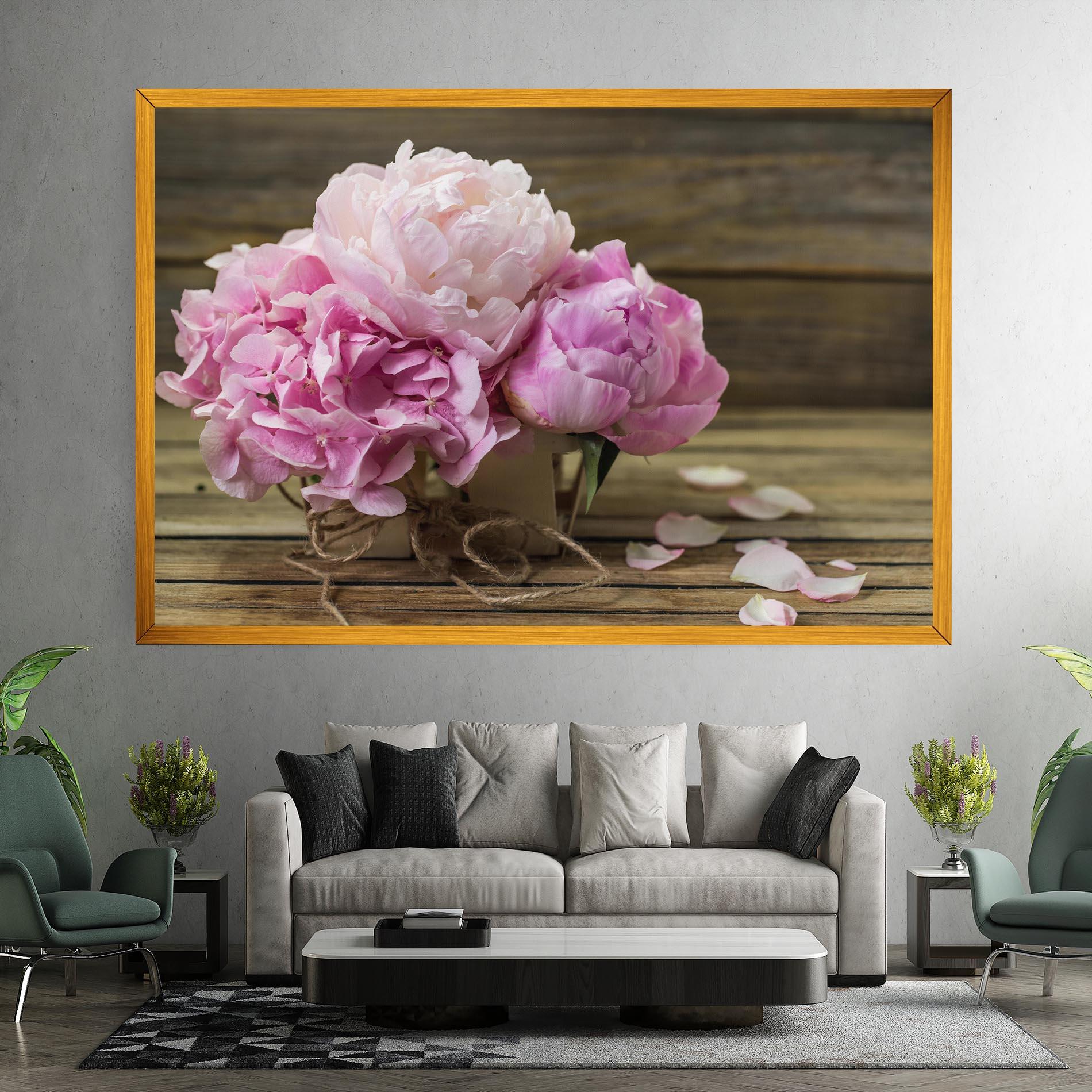 Vászonkép Peony On Table mockup 7