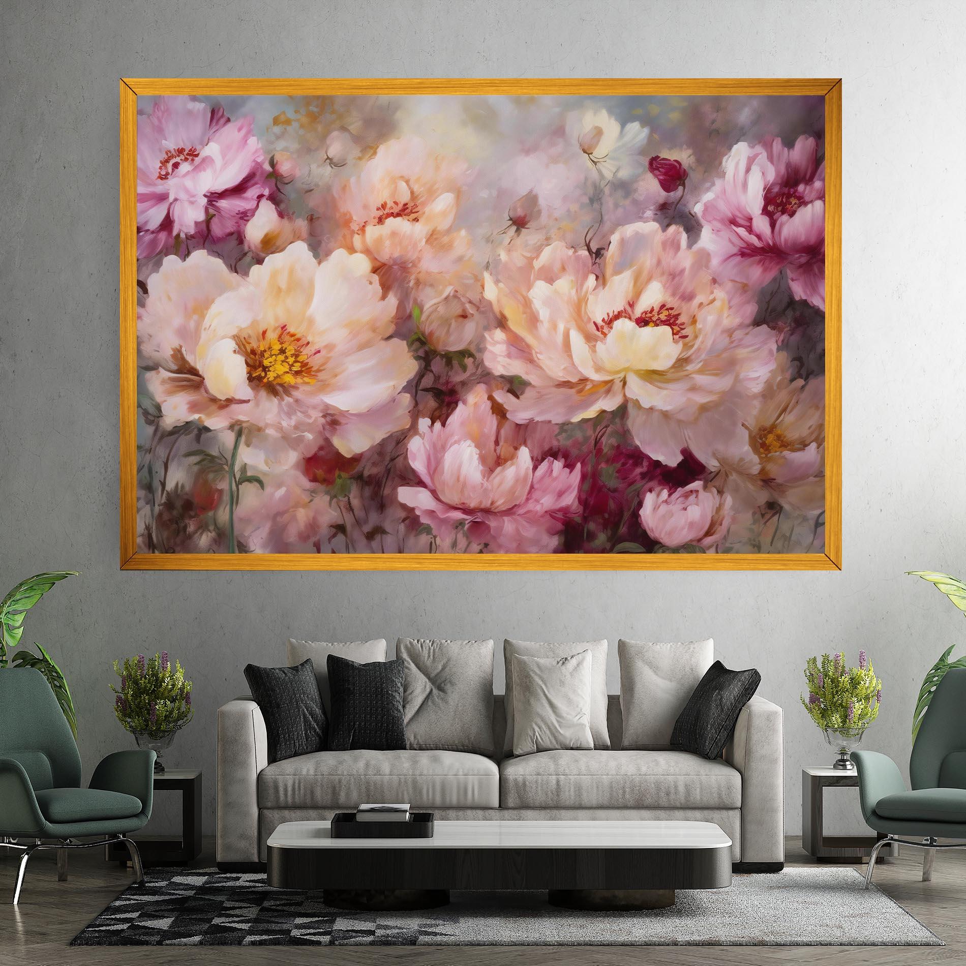 Vászonkép Peony Painting Art mockup 7