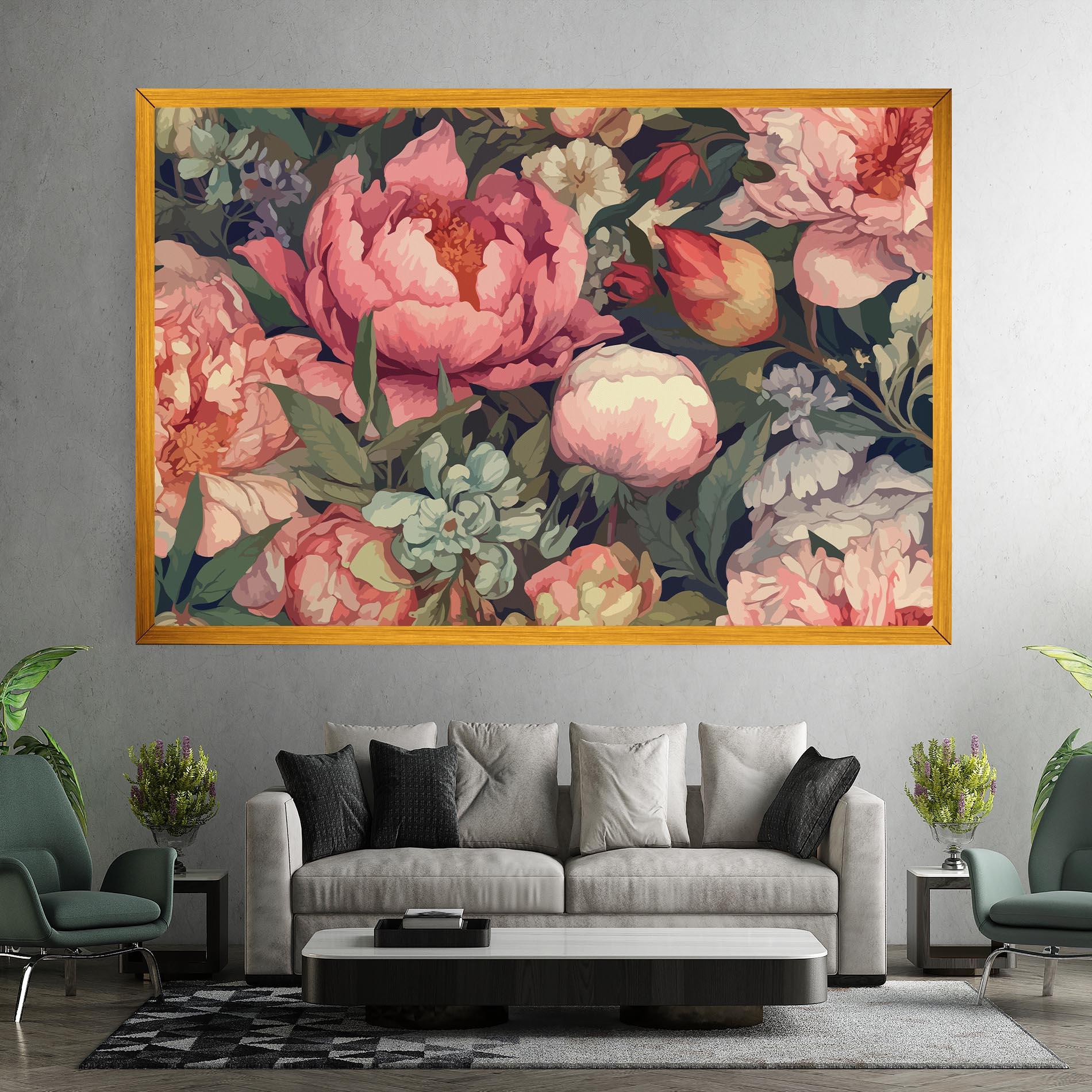 Vászonkép Pretty Artistic Peony mockup 7