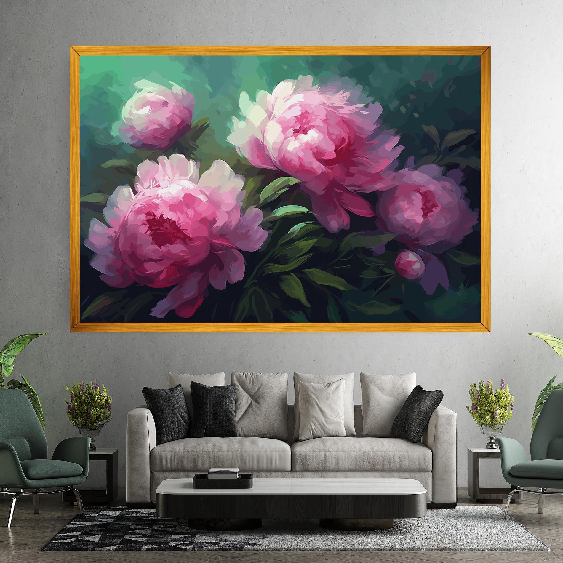 Vászonkép Pretty Peony Paint mockup 7