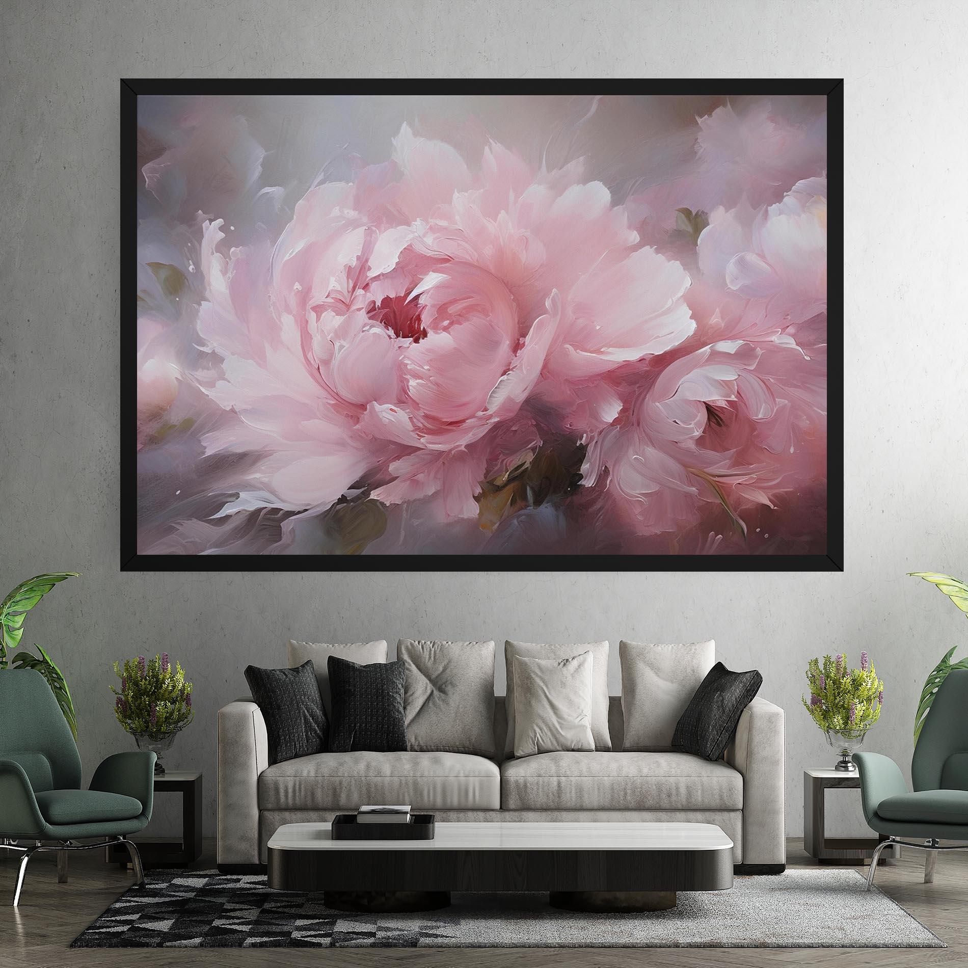 Vászonkép Dreamy Painting Peony mockup 7