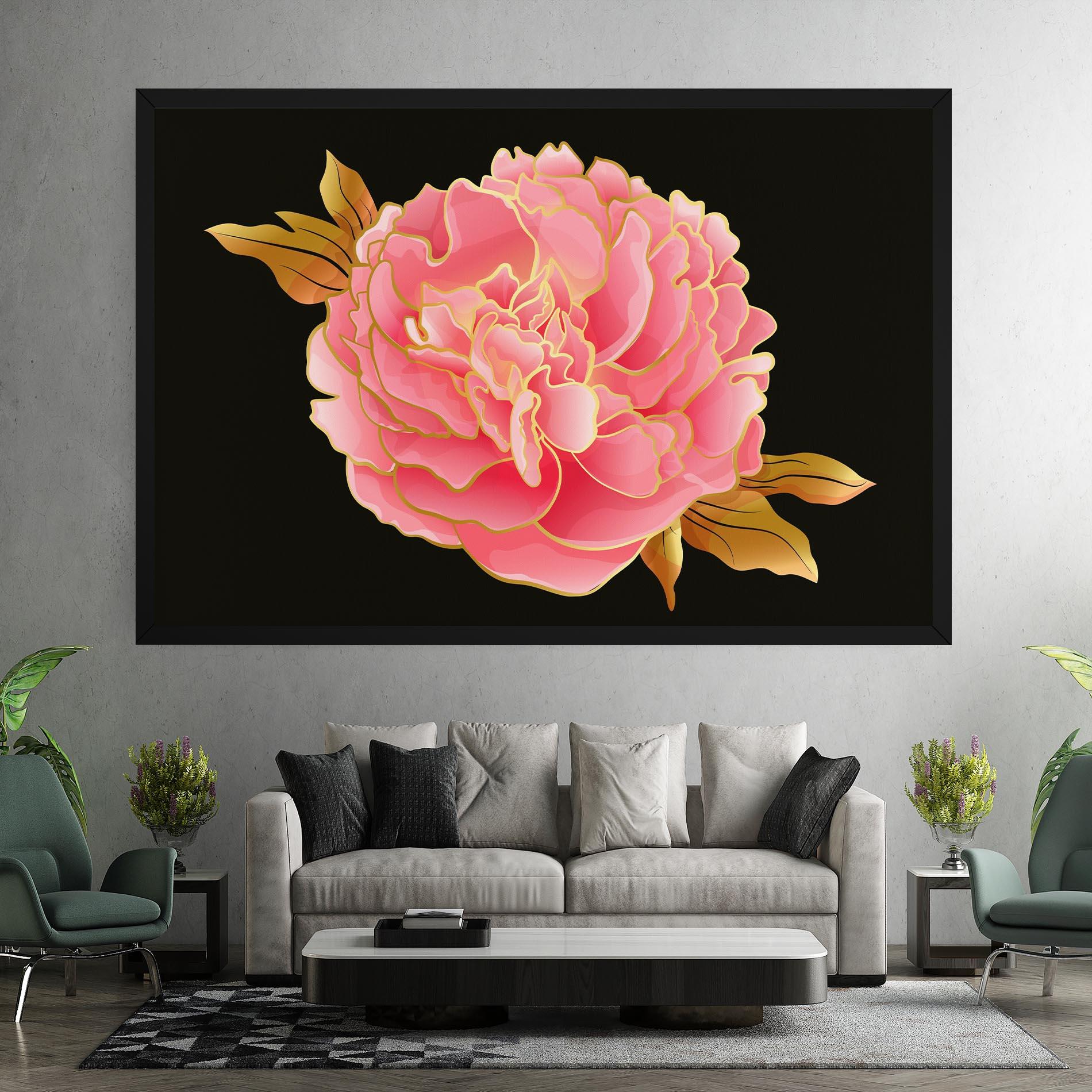 Vászonkép Gold Pinkk Peony mockup 7