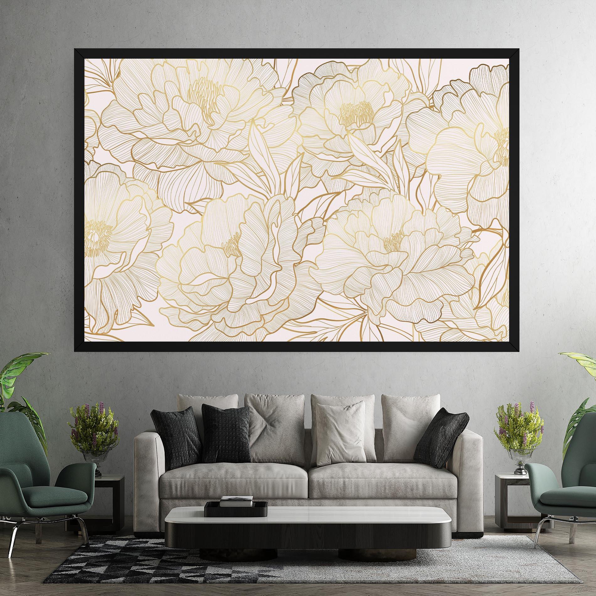Vászonkép Golden Peony mockup 7