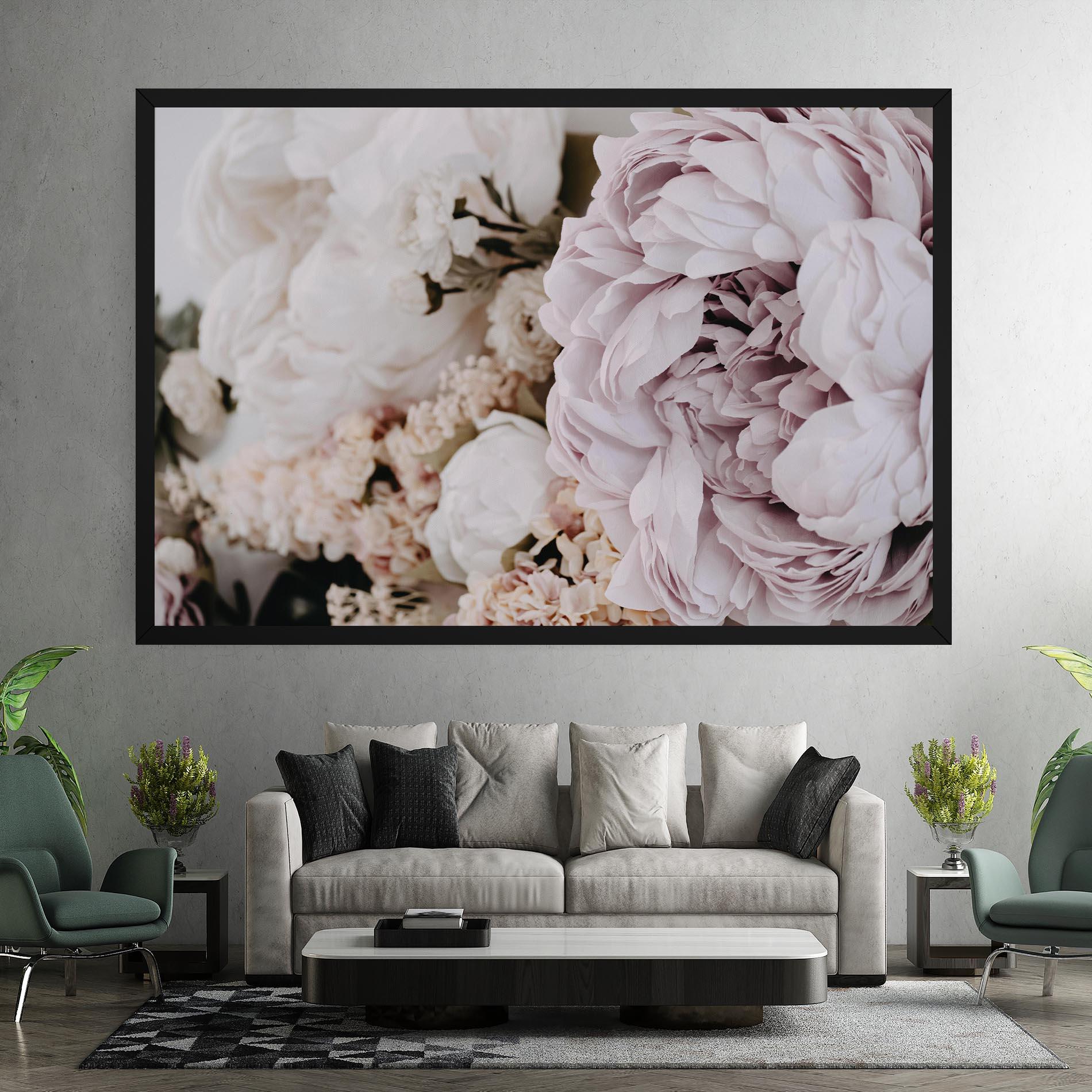 Vászonkép Grey Peony Bouquet mockup 7