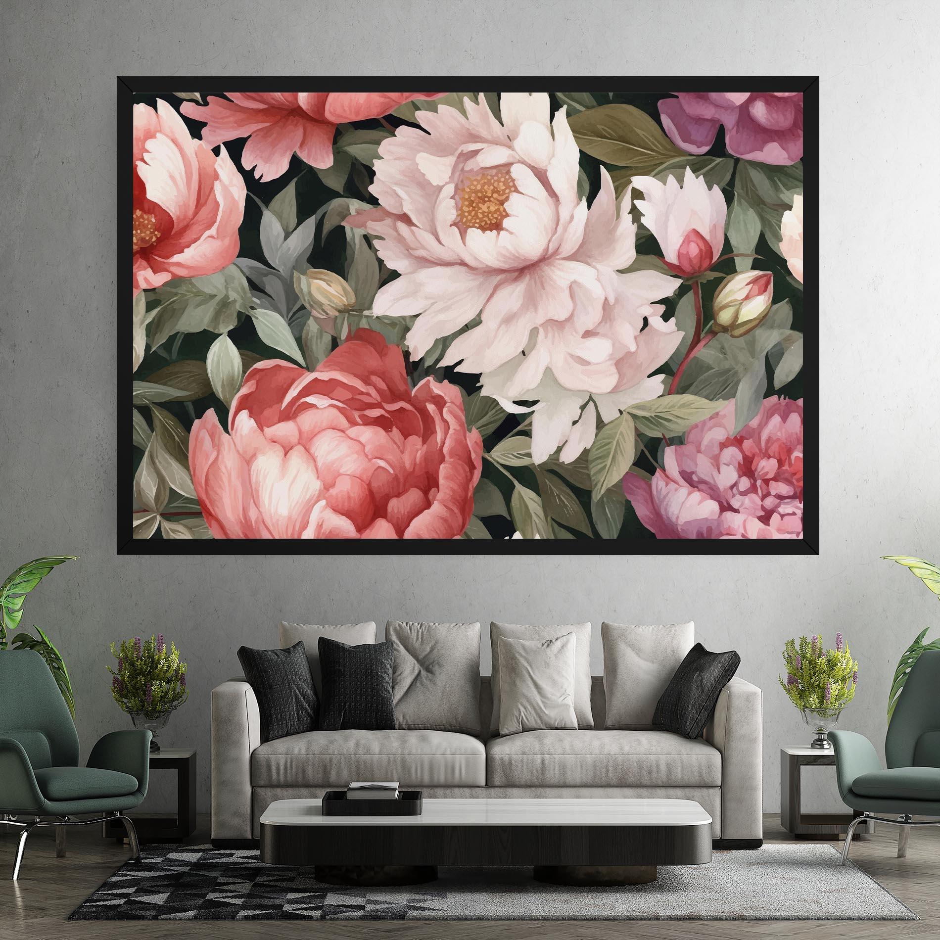 Vászonkép Light Peony Art mockup 7