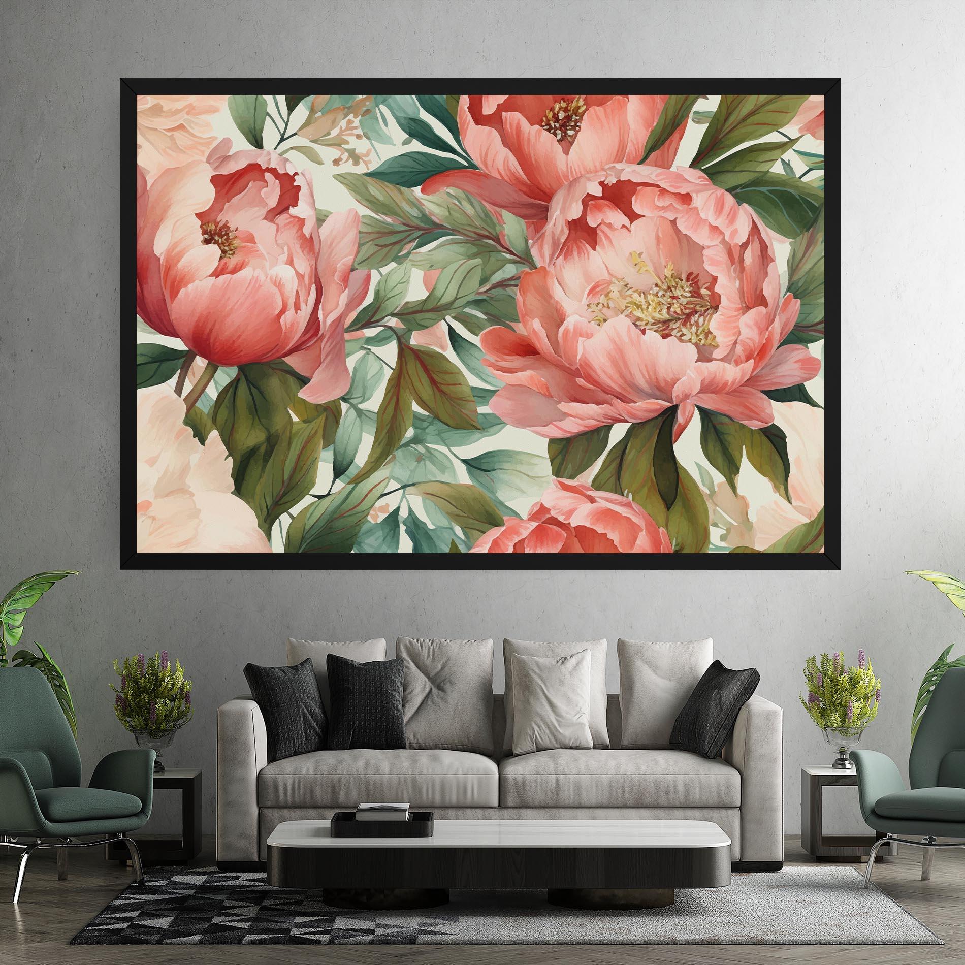 Vászonkép Light Red Peony mockup 7