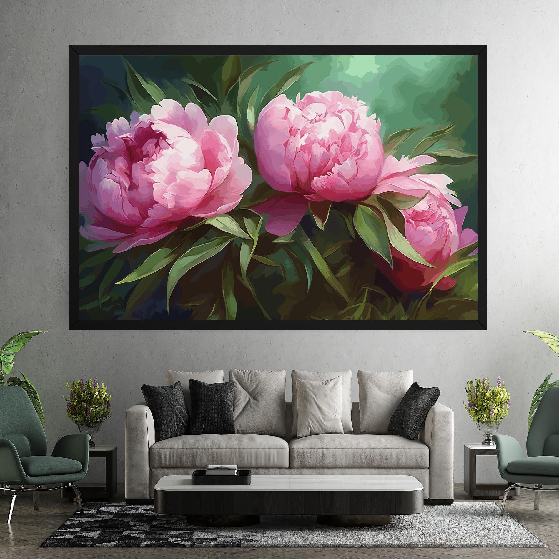 Vászonkép Peonies Art mockup 7