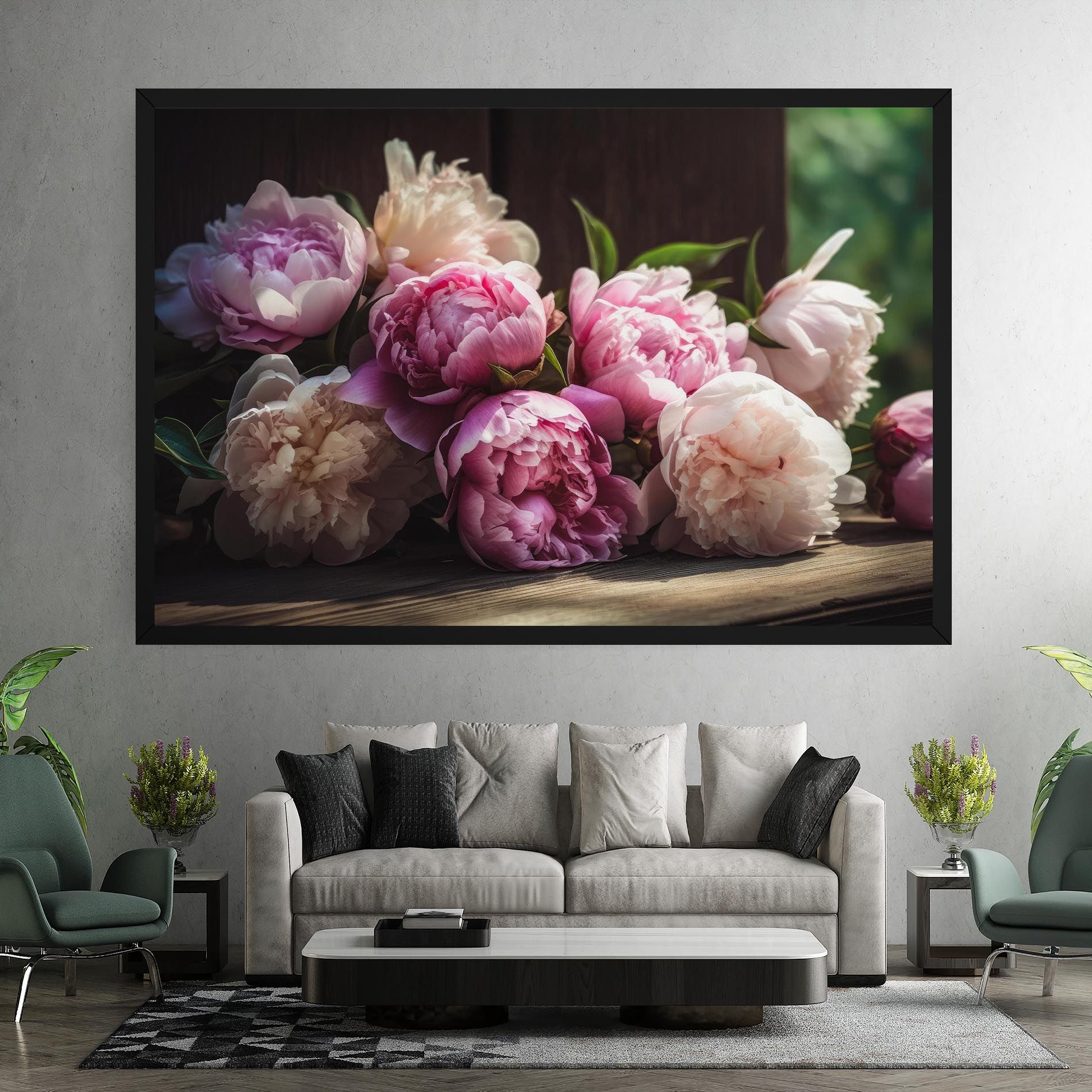 Peonies On The Table mockup 7