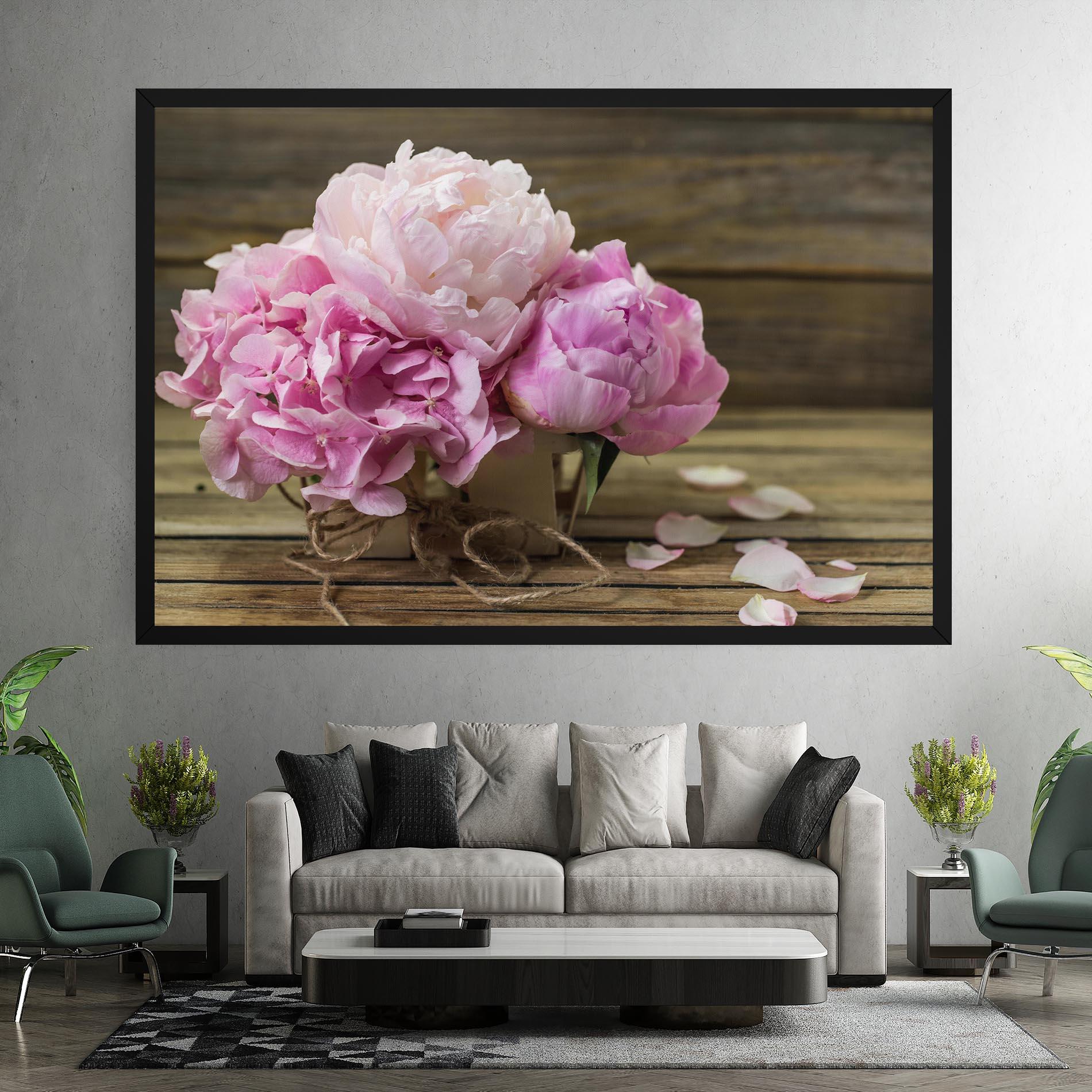 Vászonkép Peony On Table mockup 7