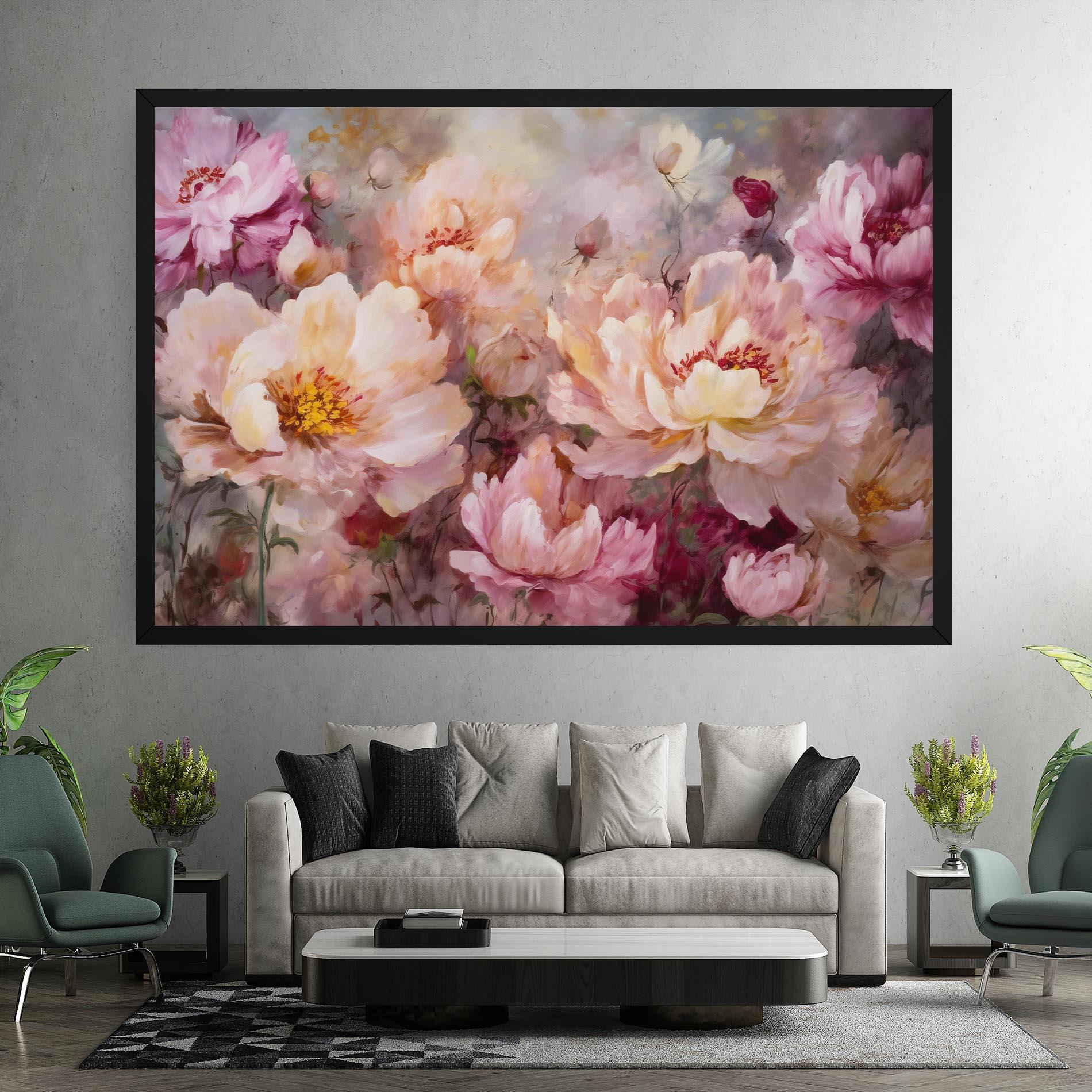 Vászonkép Peony Painting Art mockup 7