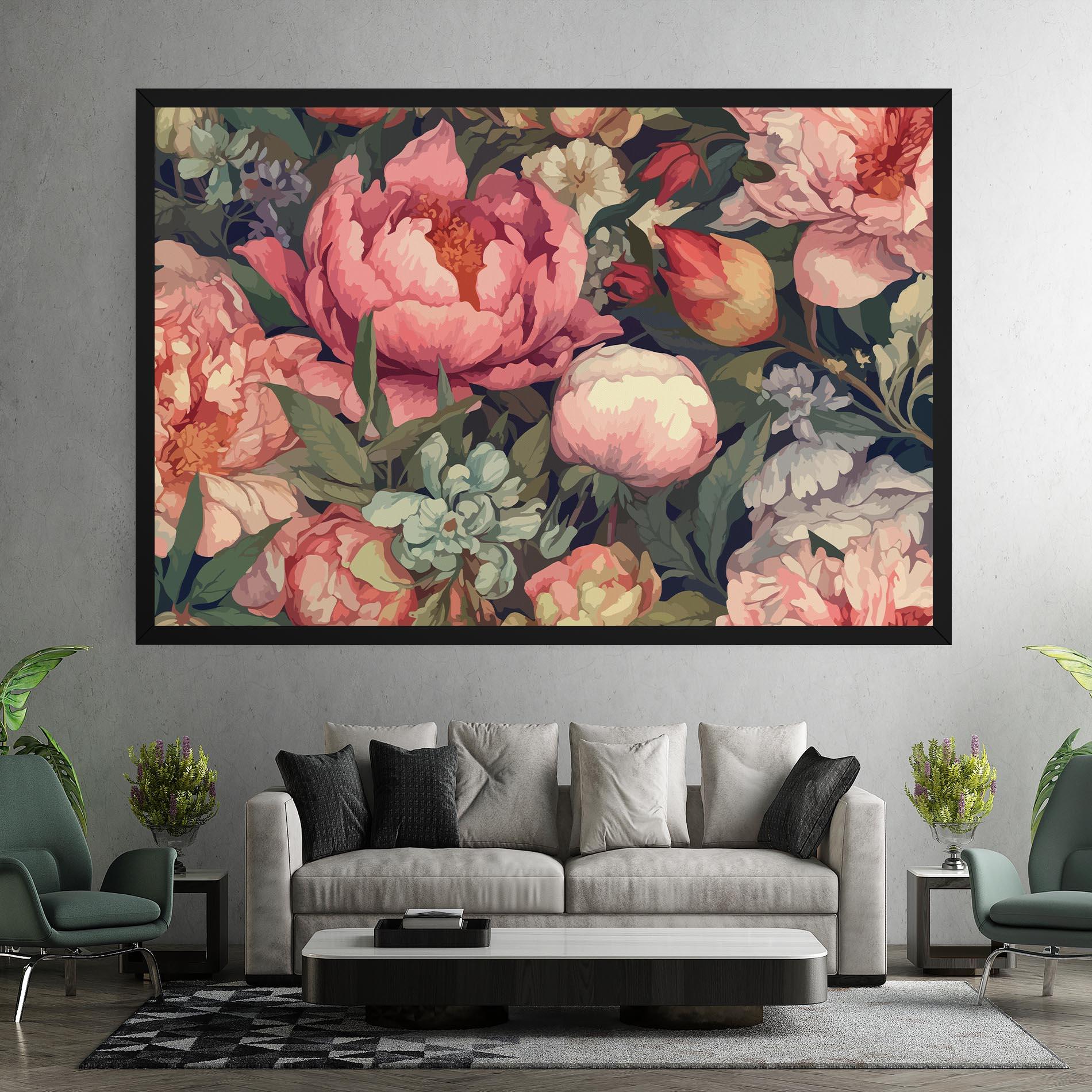 Vászonkép Pretty Artistic Peony mockup 7