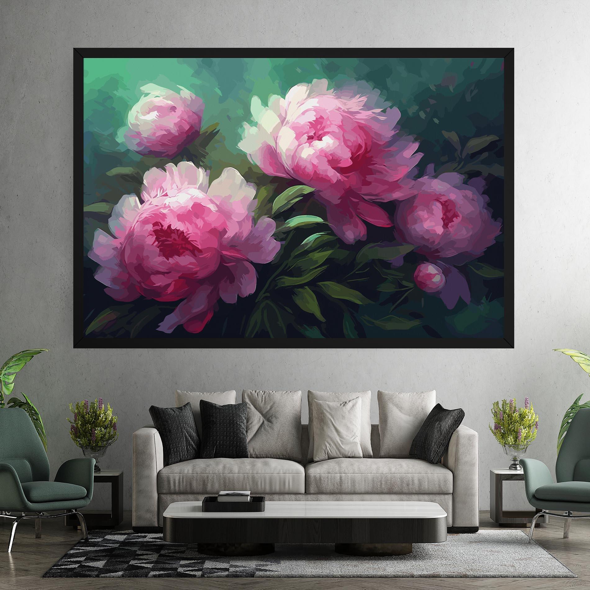 Vászonkép Pretty Peony Paint mockup 7