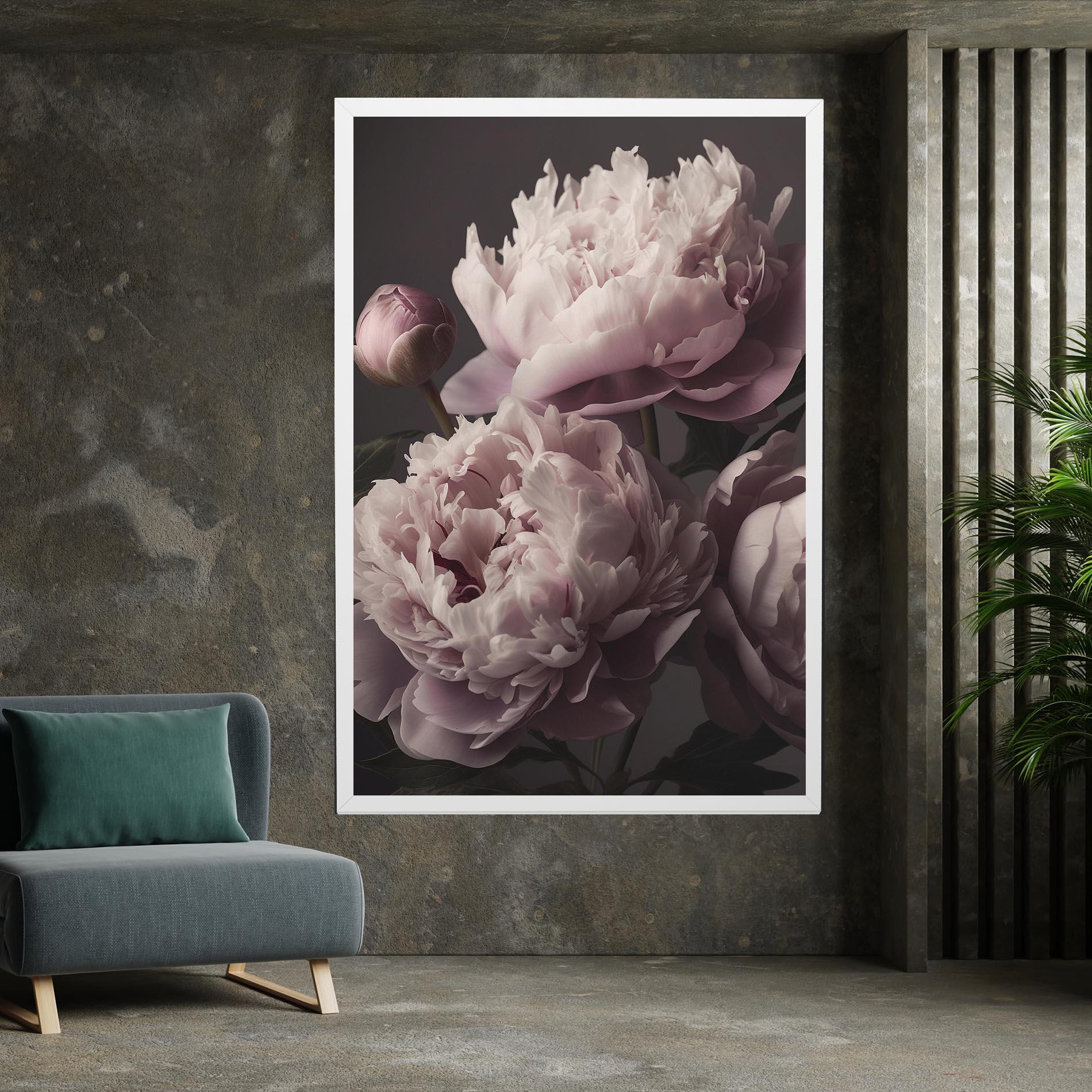 Vászonkép Grey Pastel Pink Peony mockup 7