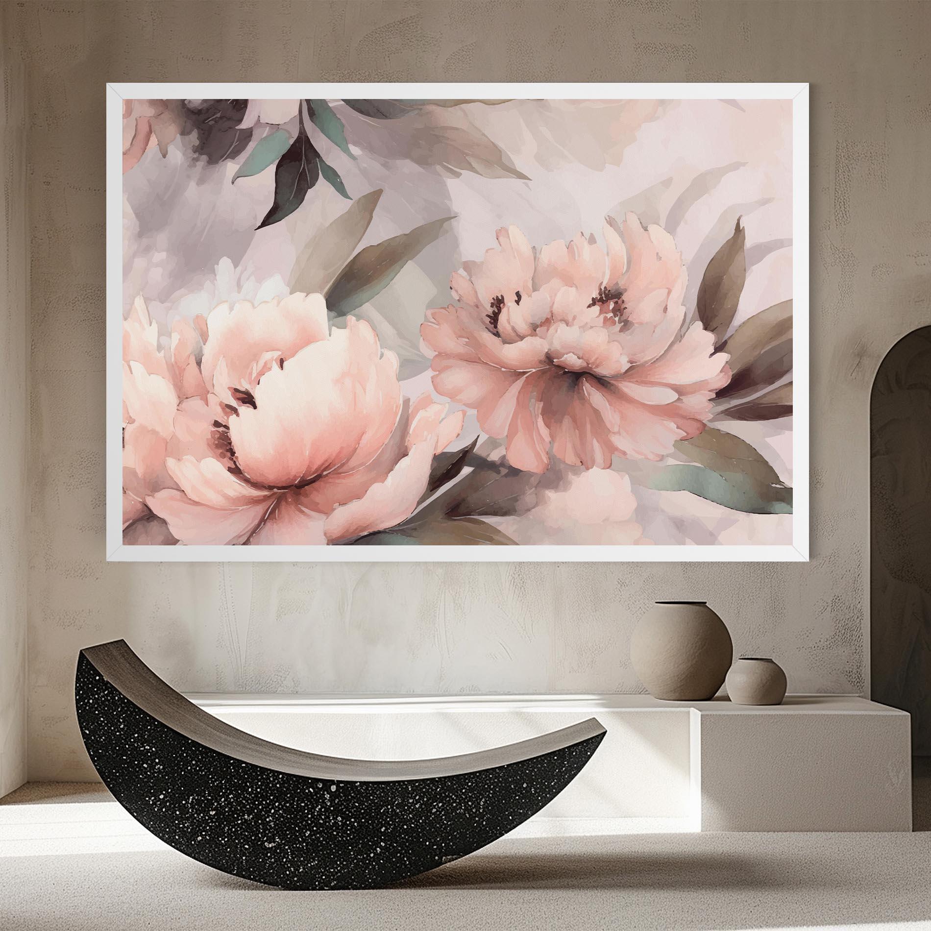 Vászonkép Dreamy Peony Art mockup 8