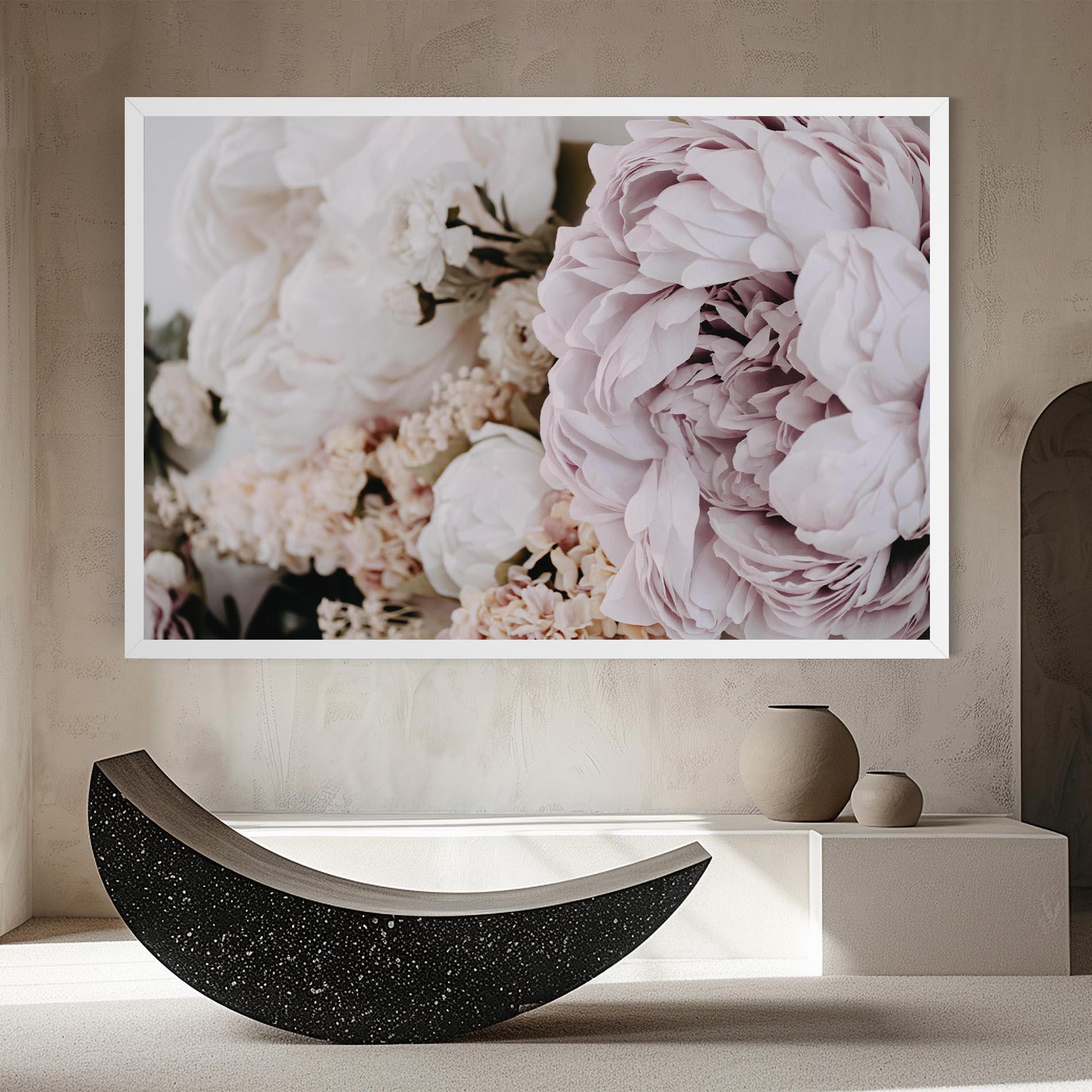 Vászonkép Grey Peony Bouquet mockup 8