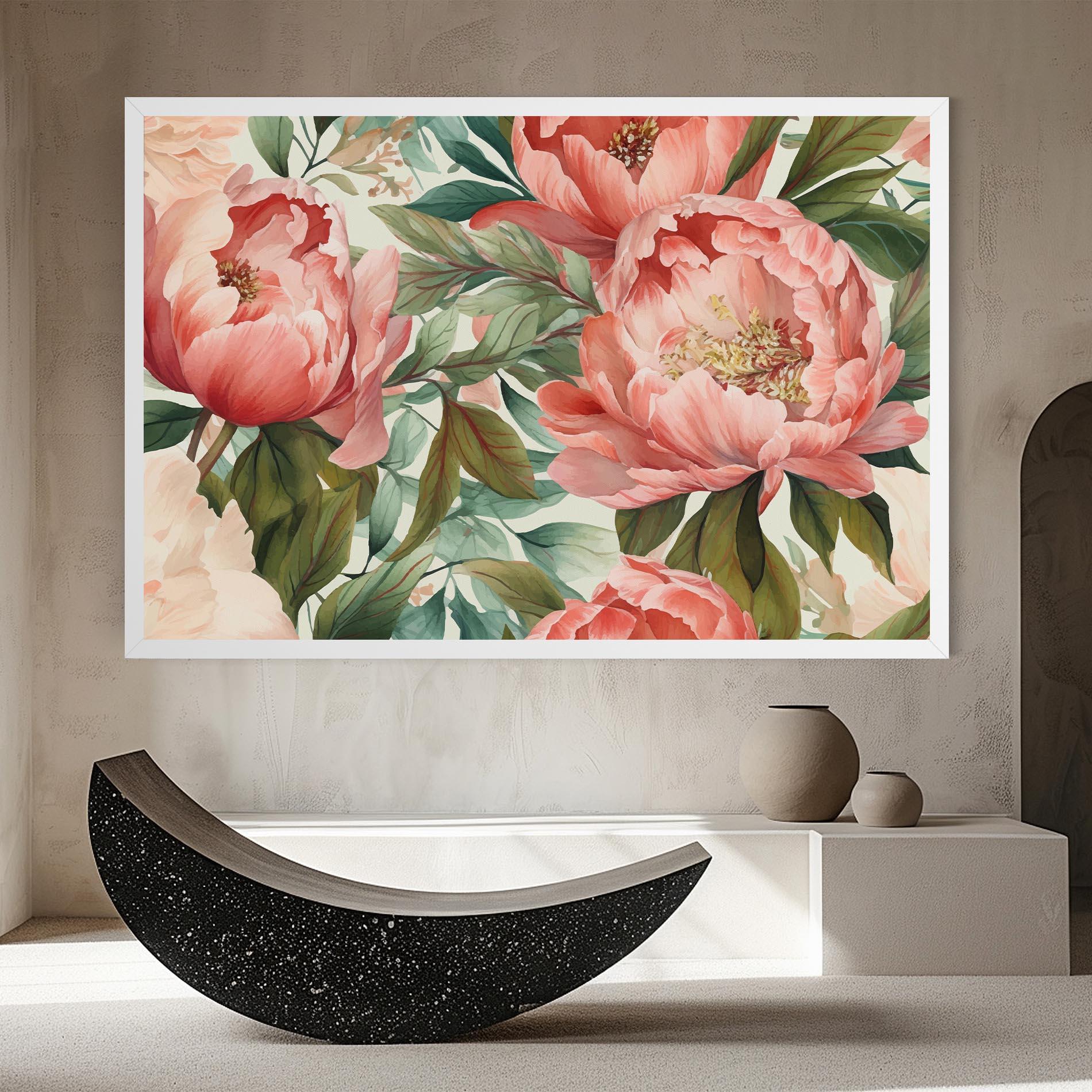 Vászonkép Light Red Peony mockup 8