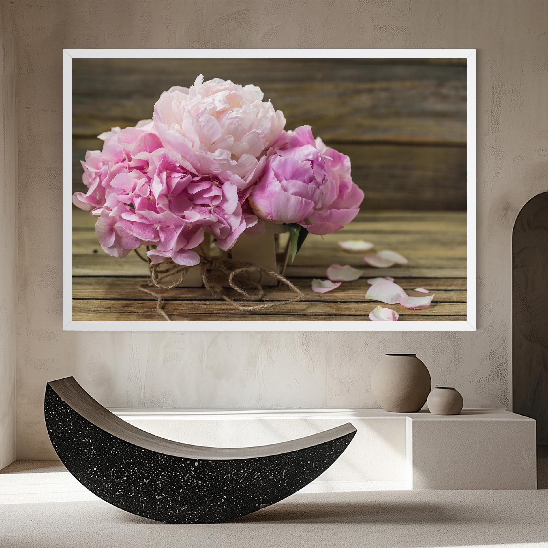 Vászonkép Peony On Table mockup 8