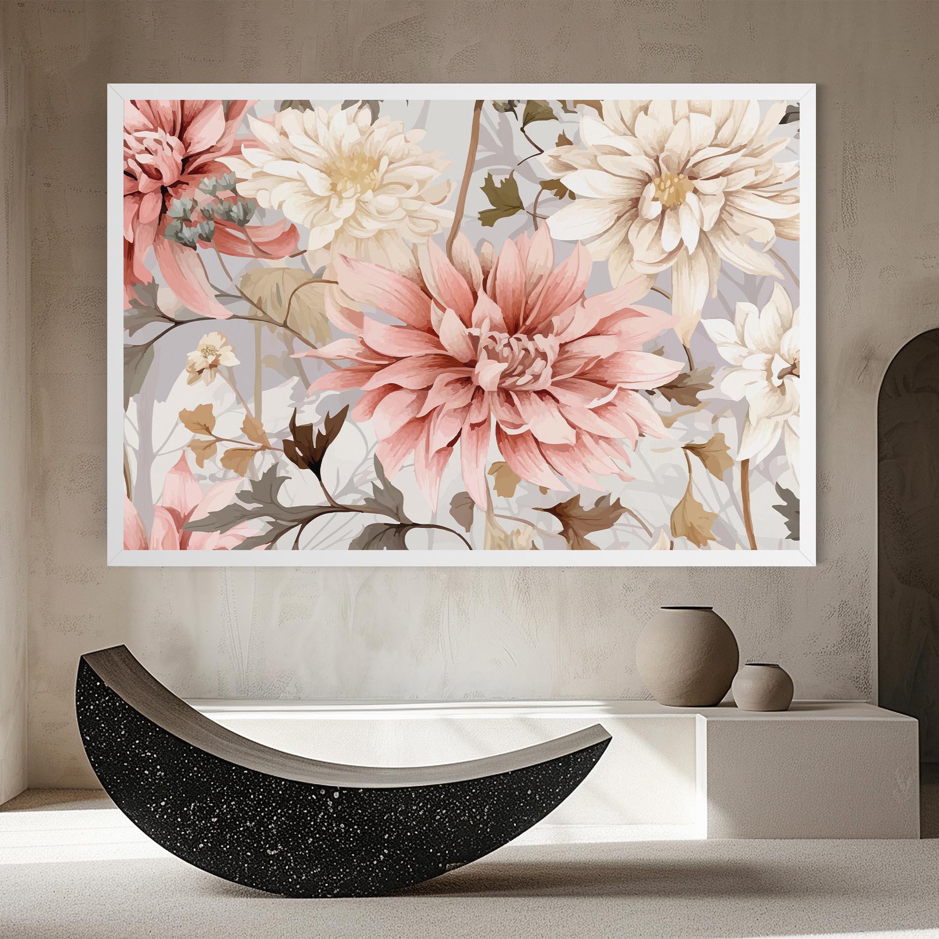 Vászonkép Pink Cream Open Peony mockup 8