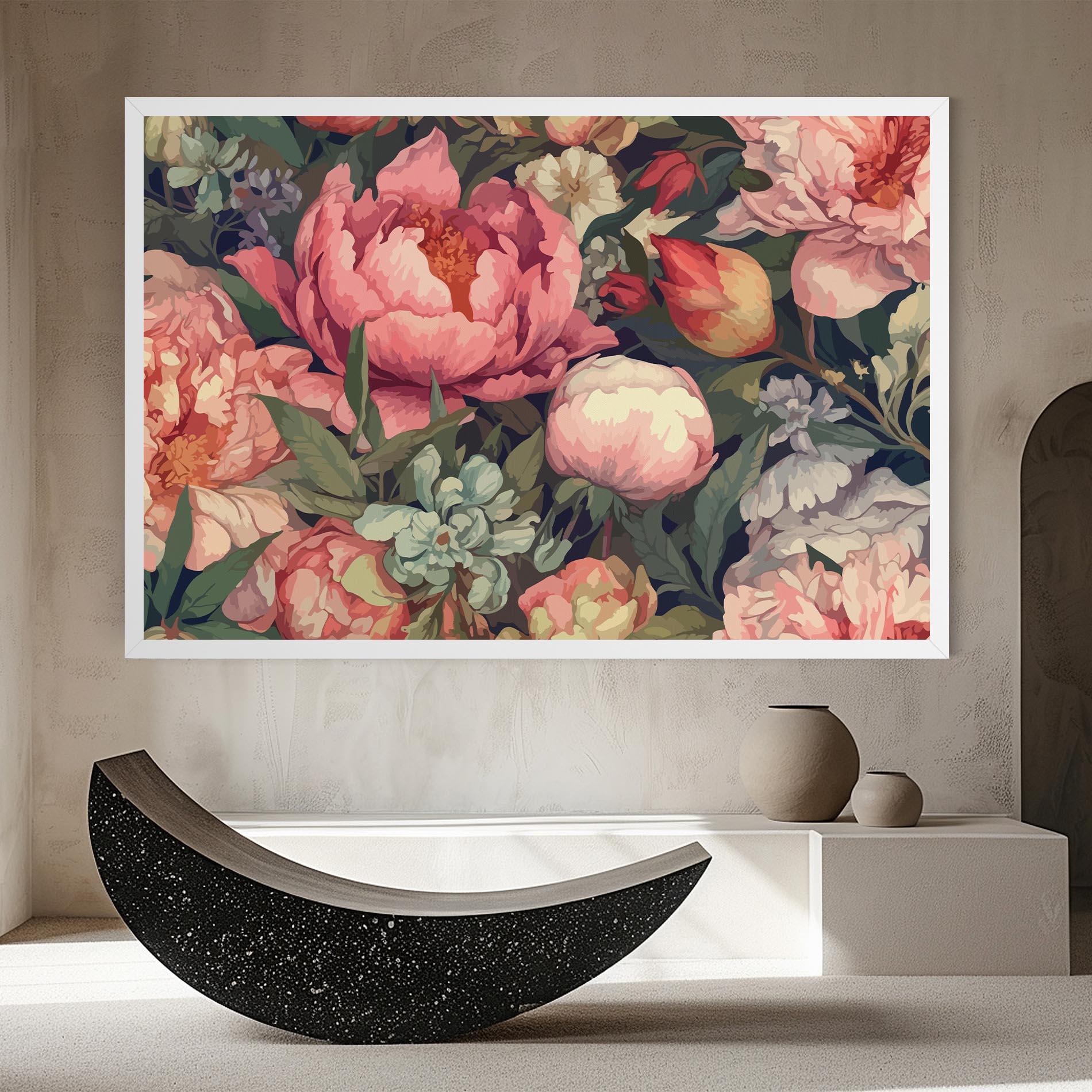 Vászonkép Pretty Artistic Peony mockup 8