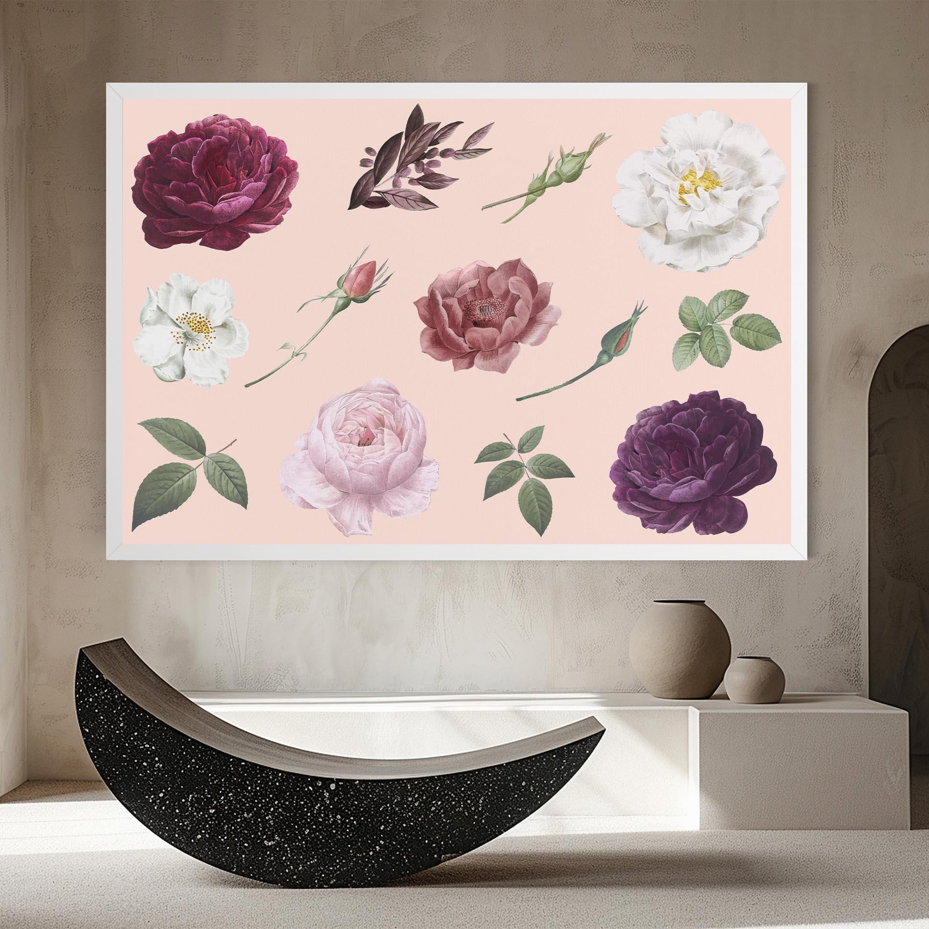 Vászonkép Rose And Peony mockup 8