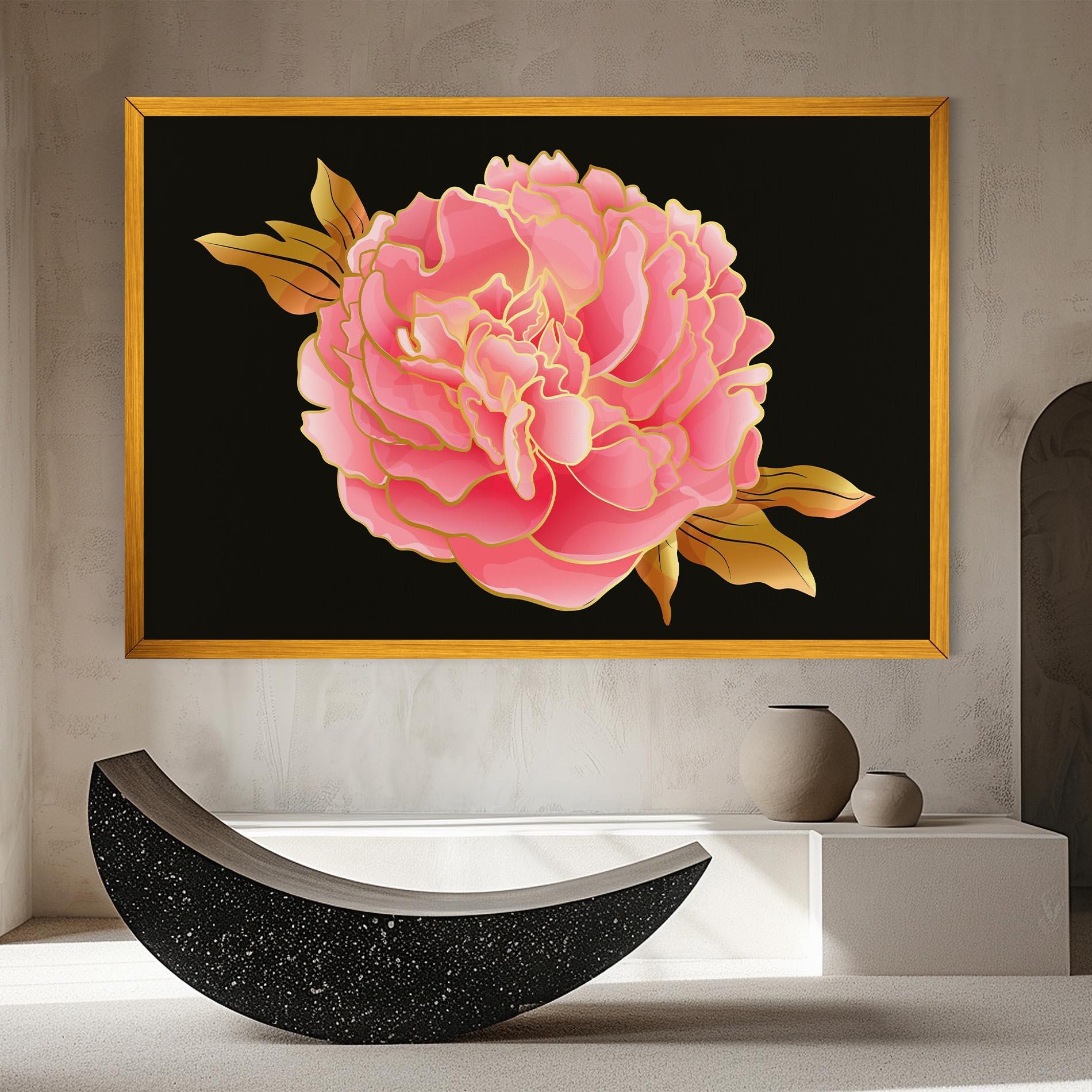 Vászonkép Gold Pinkk Peony mockup 8