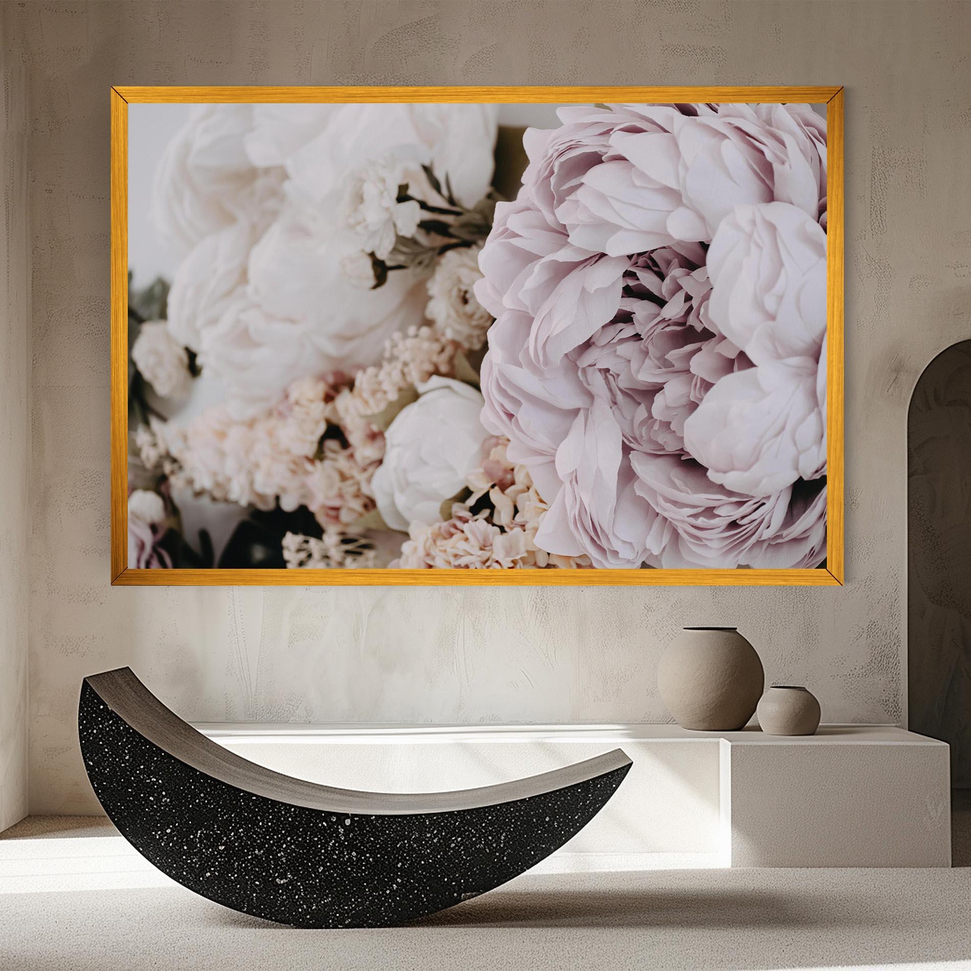 Vászonkép Grey Peony Bouquet mockup 8