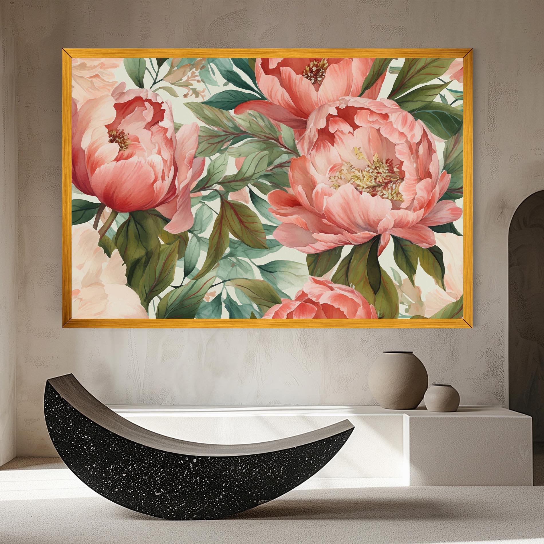 Vászonkép Light Red Peony mockup 8