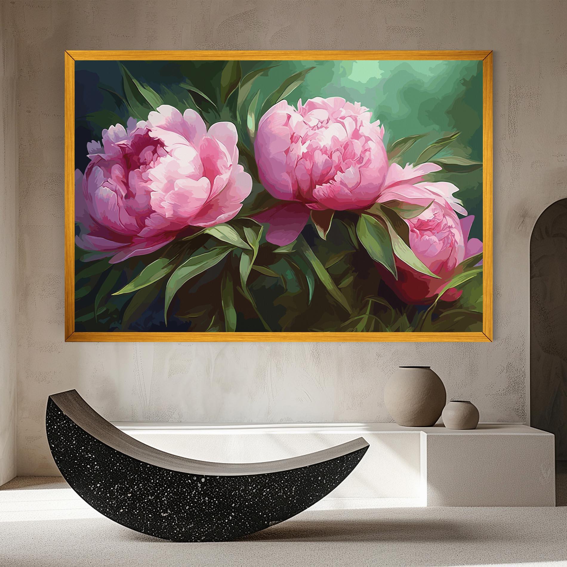 Vászonkép Peonies Art mockup 8