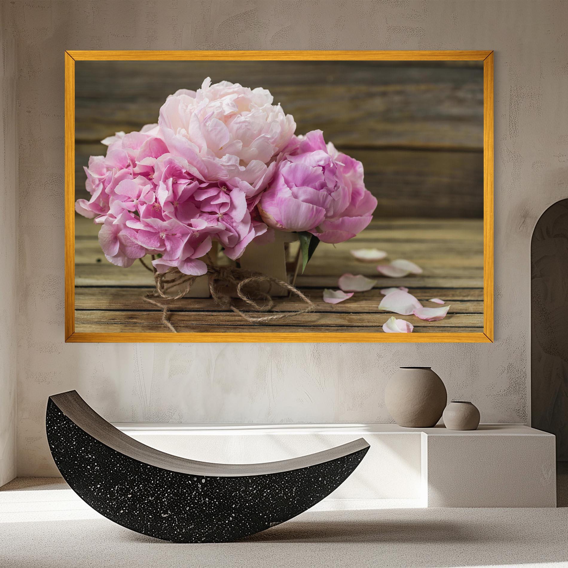 Vászonkép Peony On Table mockup 8