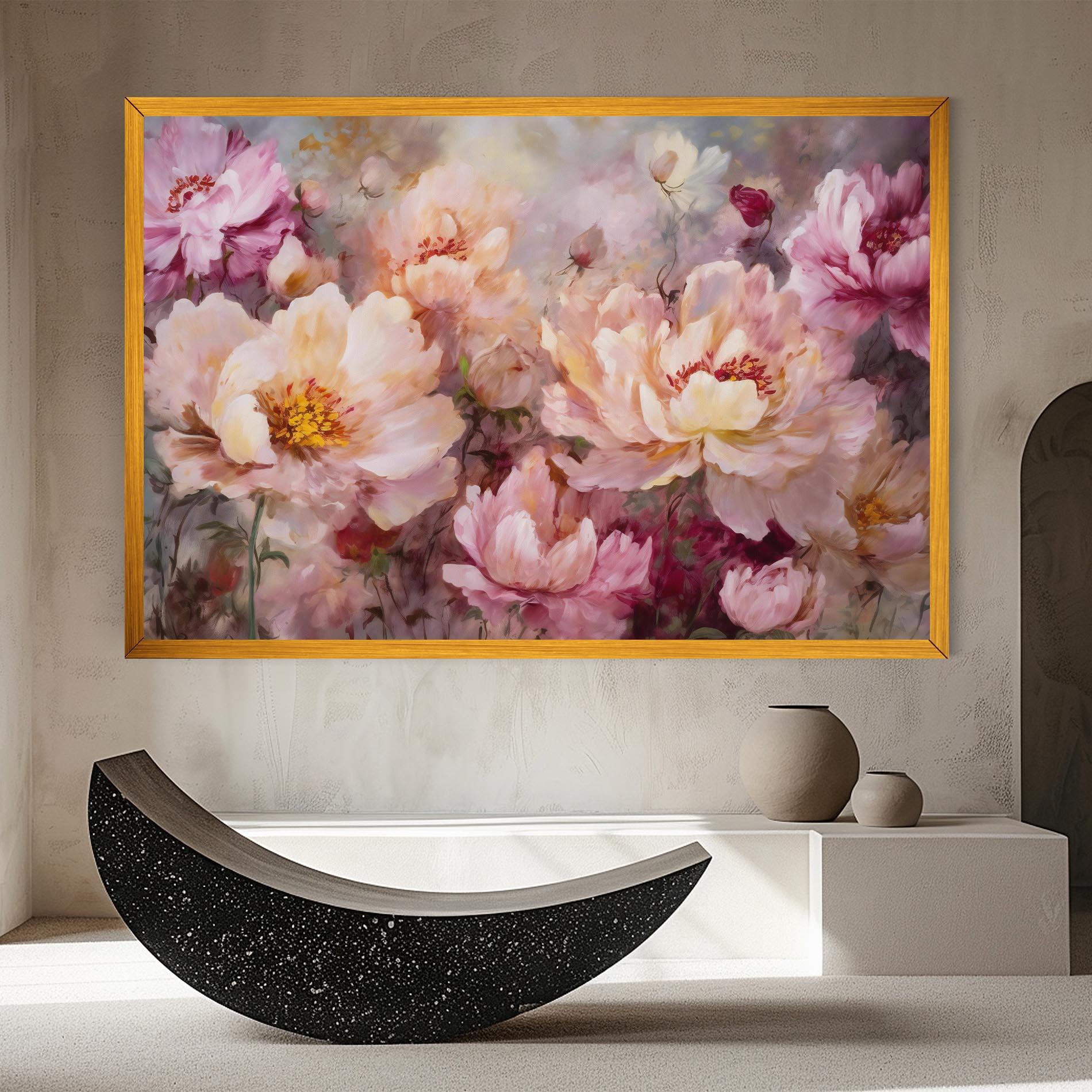 Vászonkép Peony Painting Art mockup 8