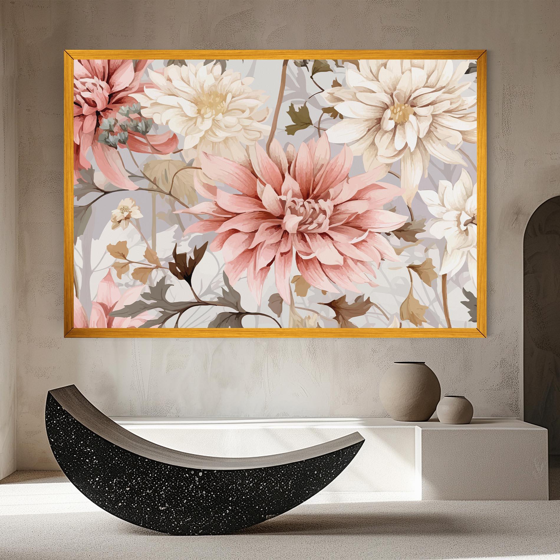 Vászonkép Pink Cream Open Peony mockup 8