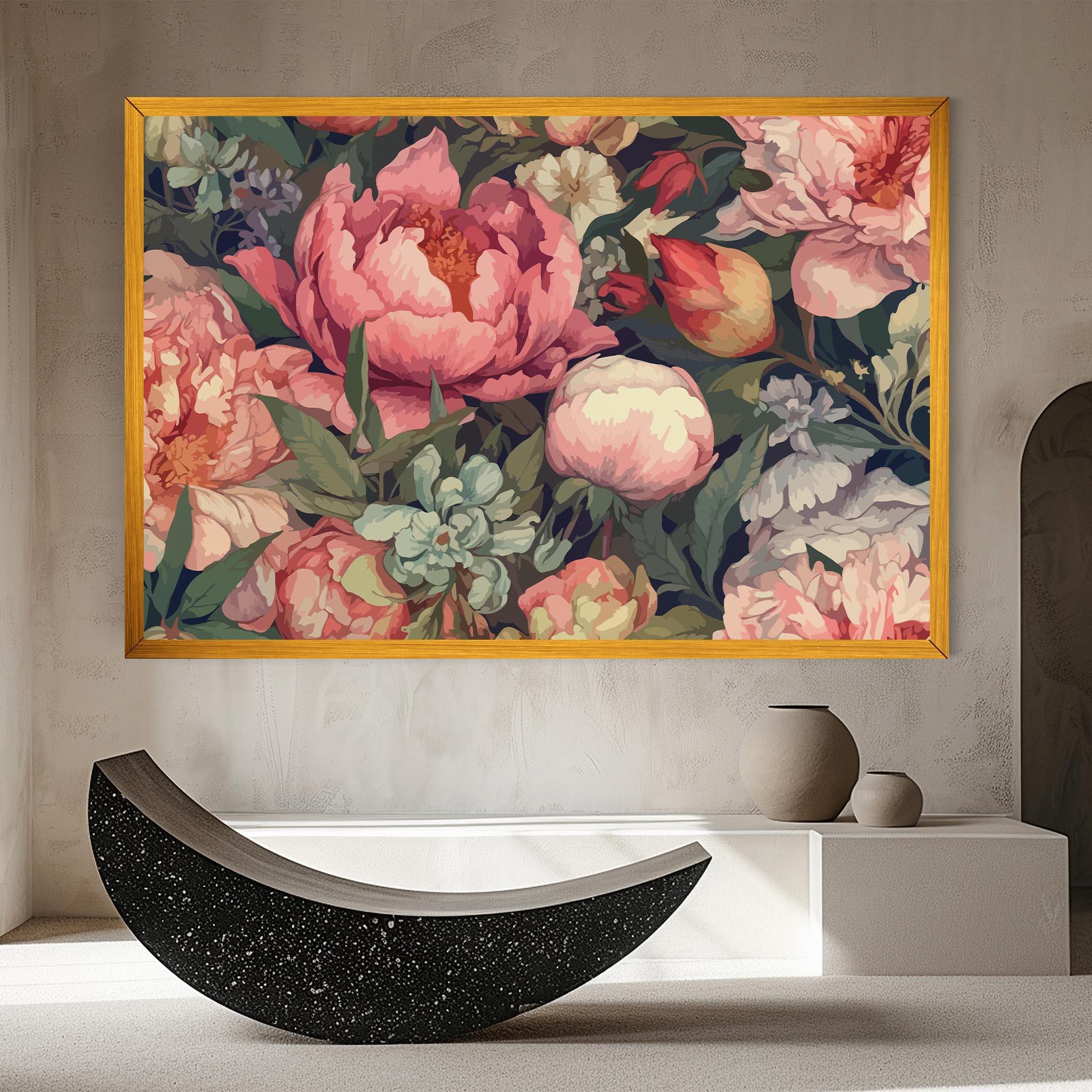 Vászonkép Pretty Artistic Peony mockup 8