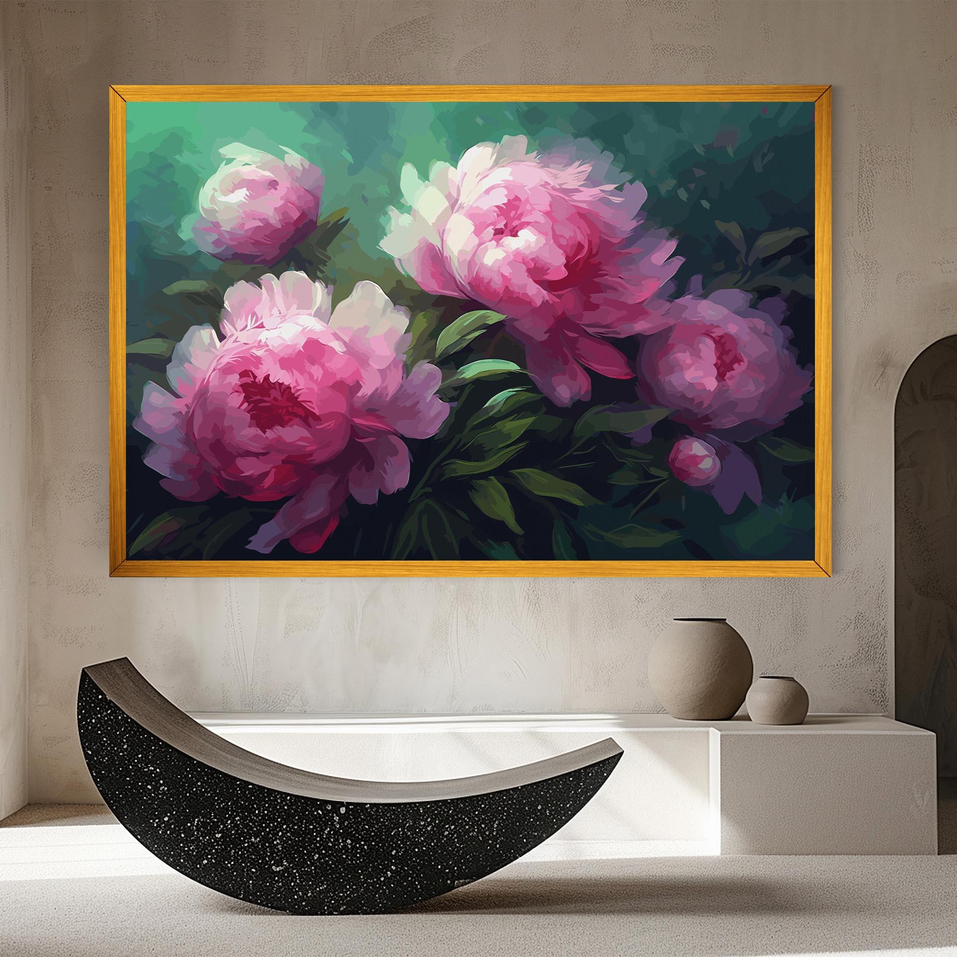 Vászonkép Pretty Peony Paint mockup 8
