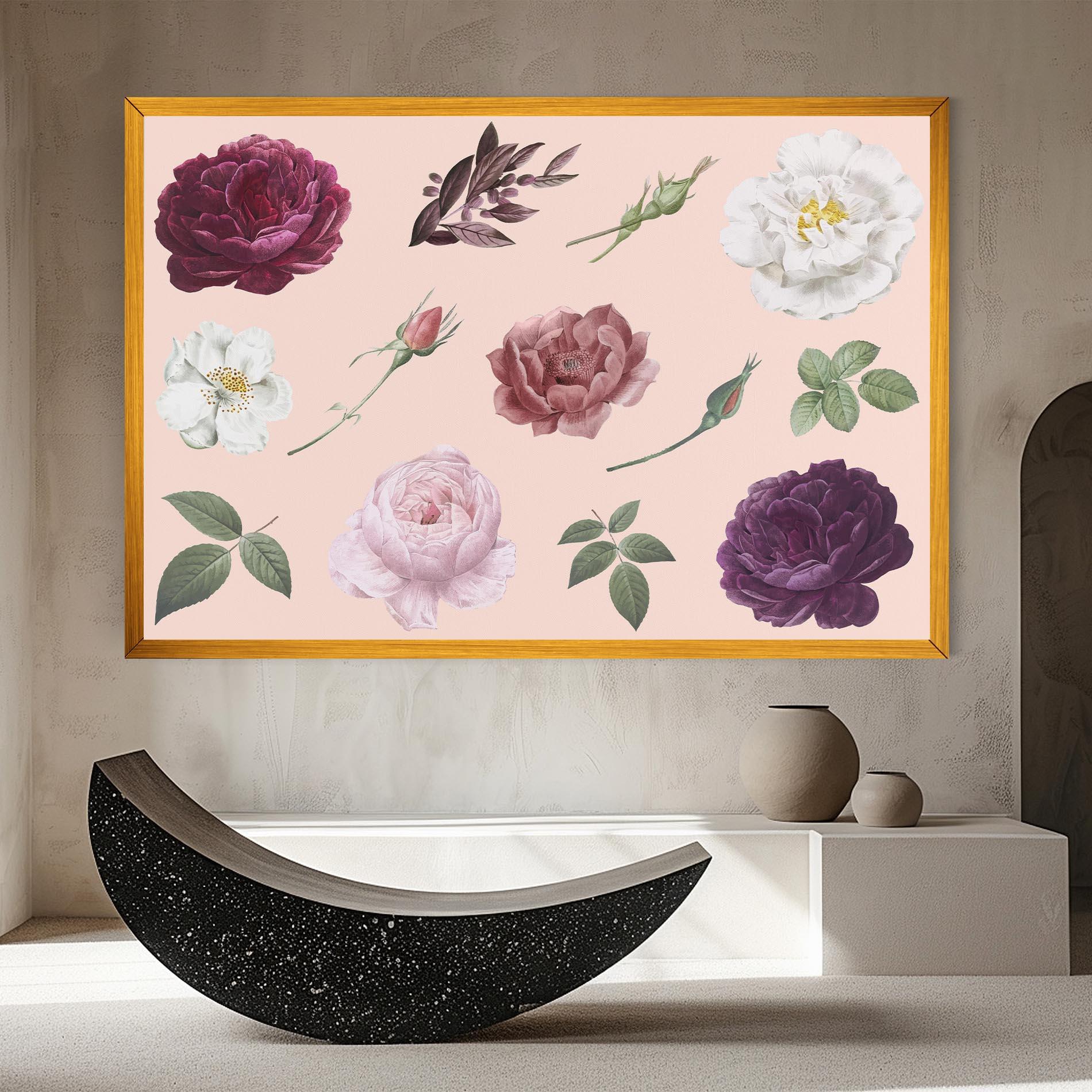 Vászonkép Rose And Peony mockup 8