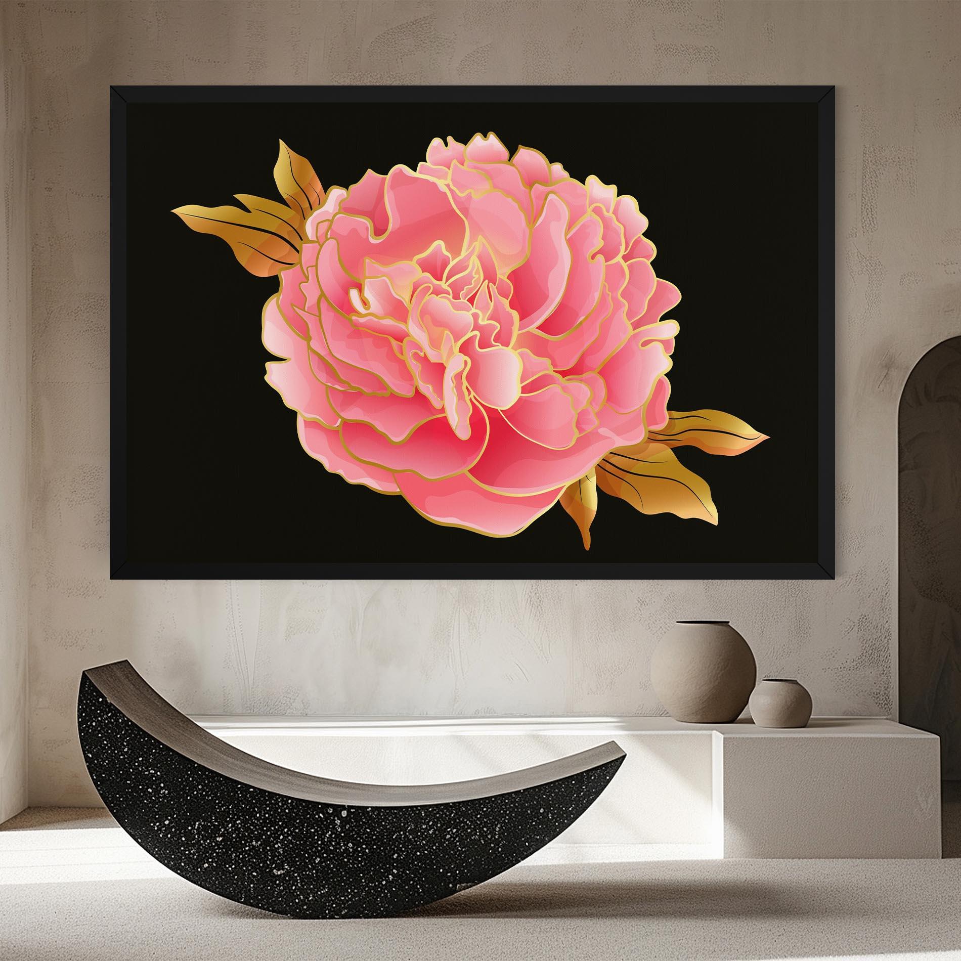 Vászonkép Gold Pinkk Peony mockup 8