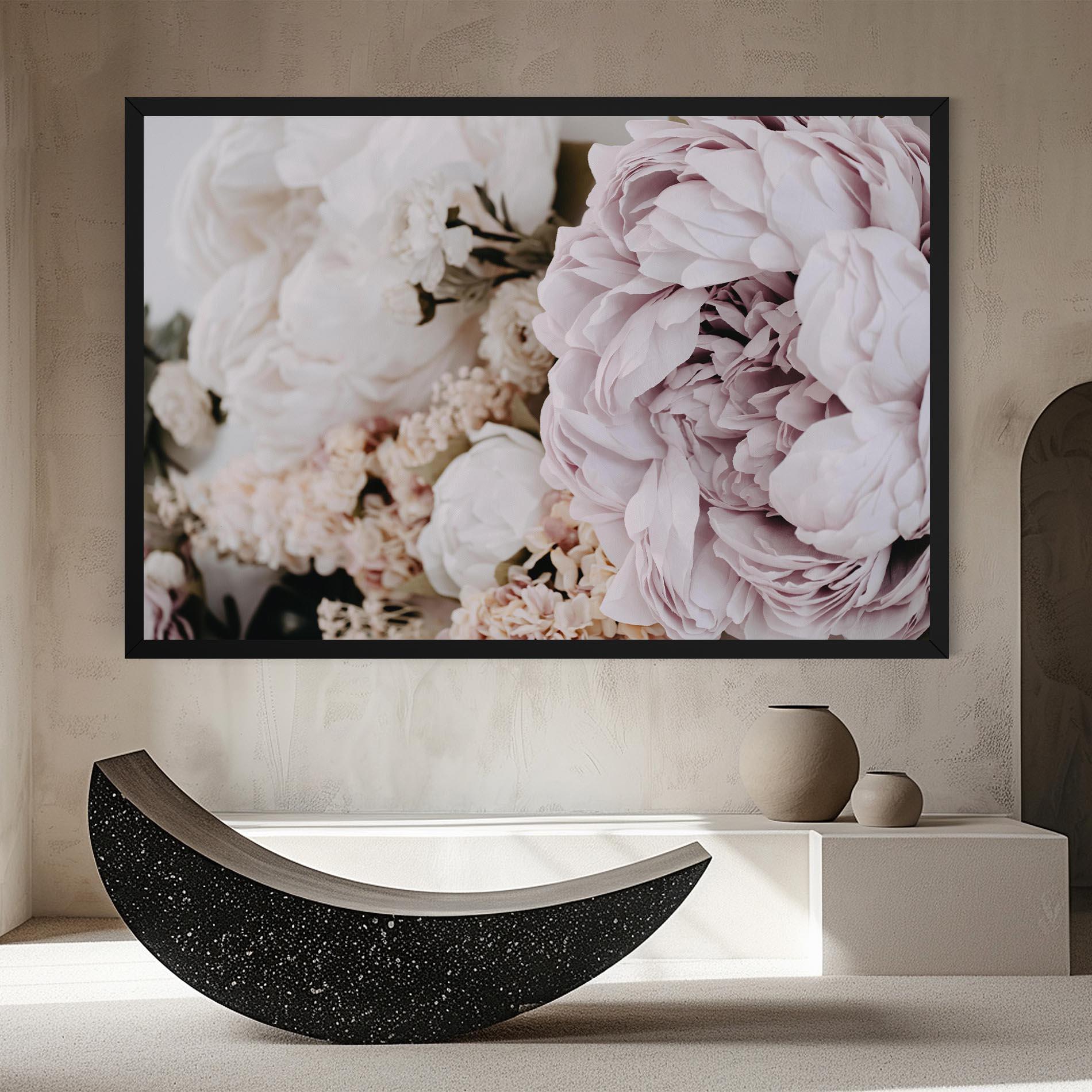 Vászonkép Grey Peony Bouquet mockup 8