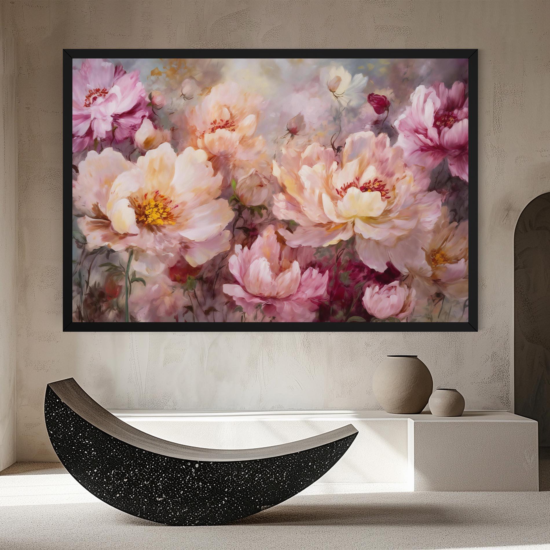Vászonkép Peony Painting Art mockup 8
